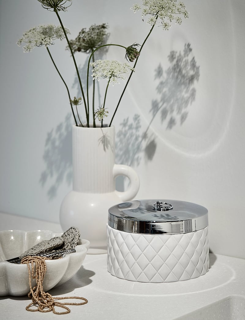 Lene Bjerre - Portia jar - decorative storage - white/silver - 0