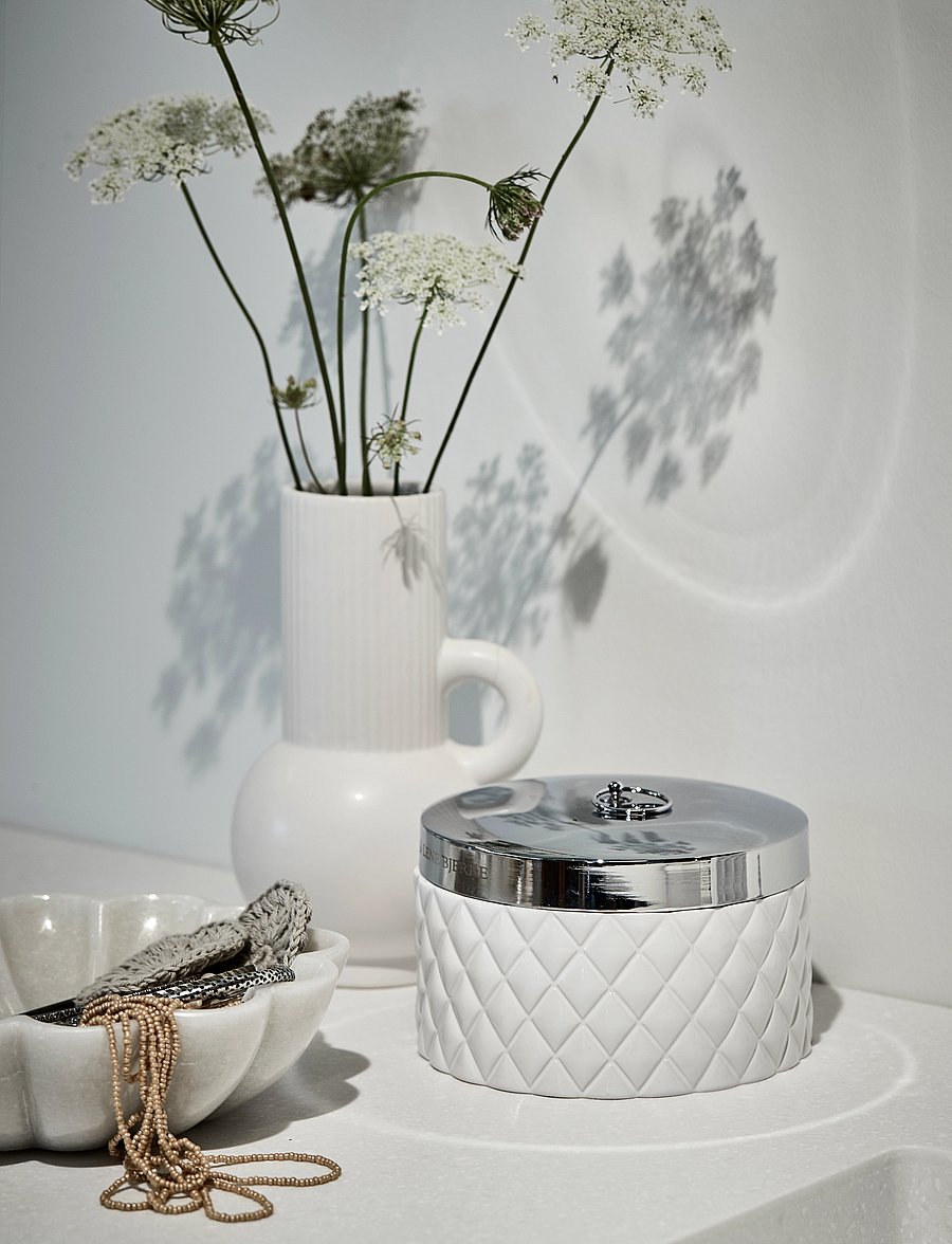 Lene Bjerre - Portia jar - aufbewahrungsboxen - white/silver - 0