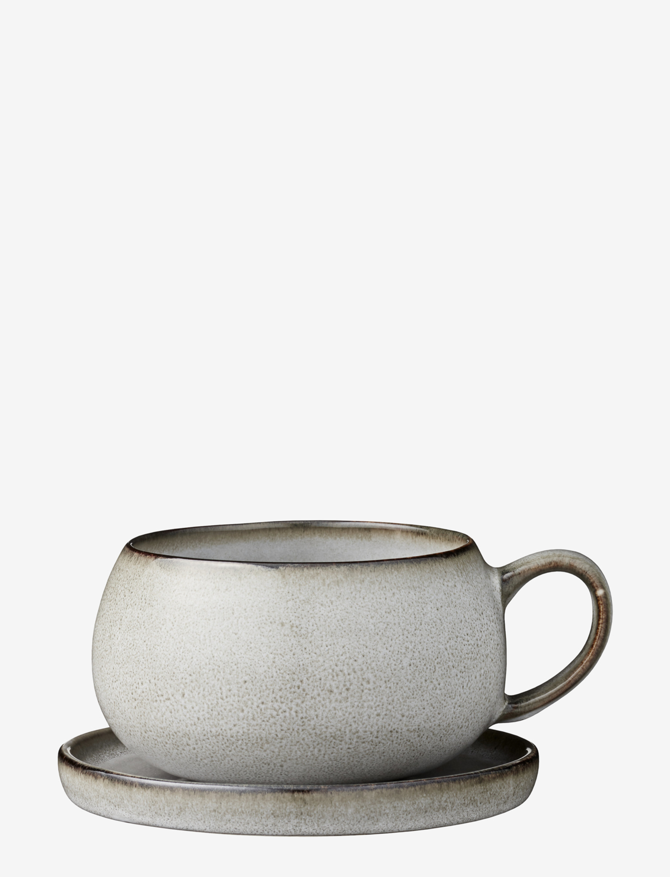 Lene Bjerre Amera kop med underkop 40 cl. - Krus & Kopper - GREY / grey