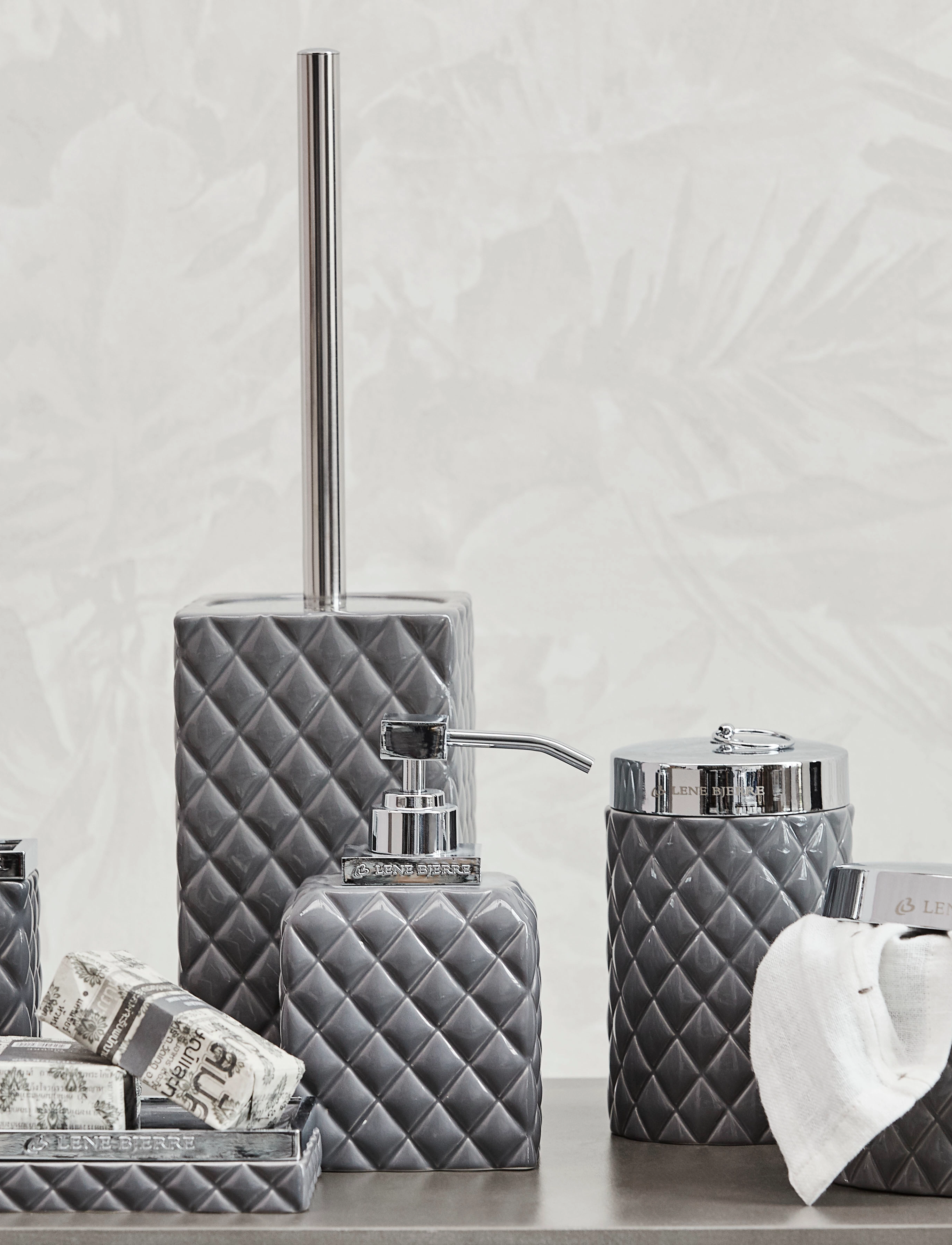 Lene Bjerre Portia Toiletbørsteholder H39 cm., One Size, Silver, Badeværelsesinteriør > Toiletbørster, Unisex