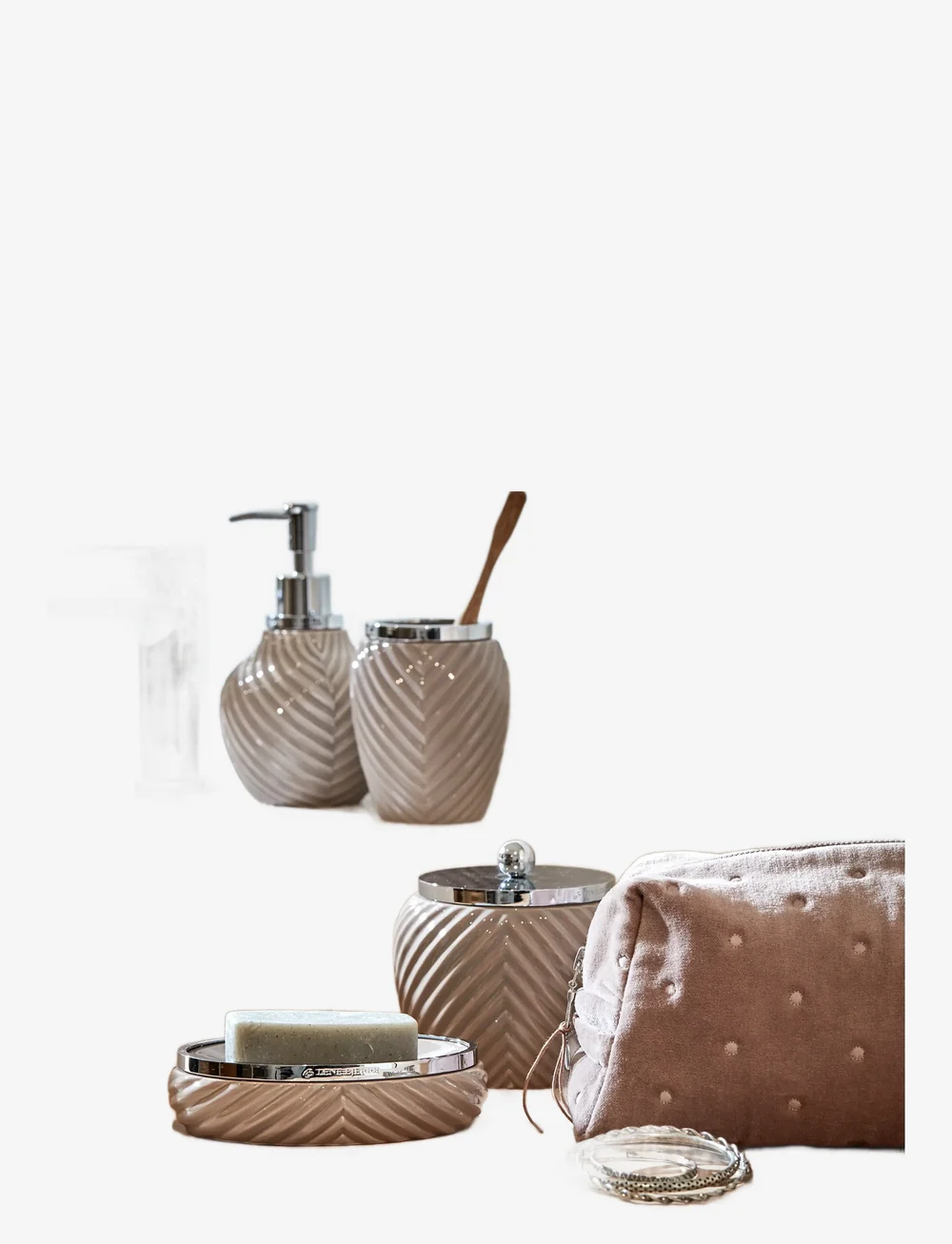 Lene Bjerre - Milda tumbler - tandborsthållare - driftw./silver - 1