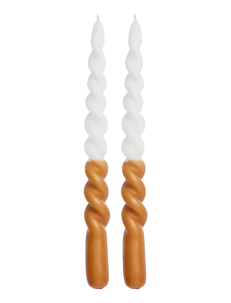 Lene Bjerre - Twisted taper candle - candles - t. eye/white - 0