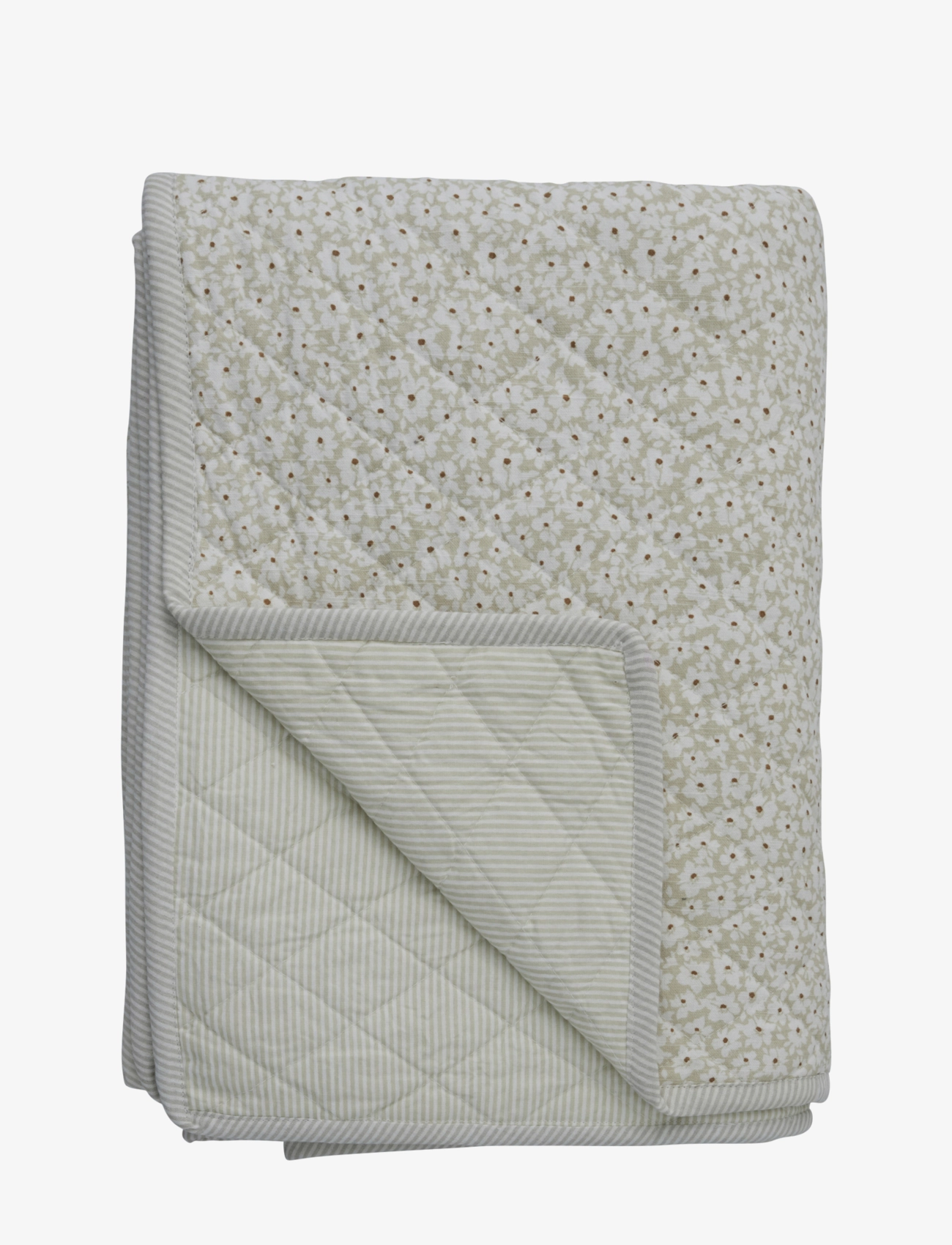 Lene Bjerre Liberte throw - Textiles - LINEN/WHITE / green
