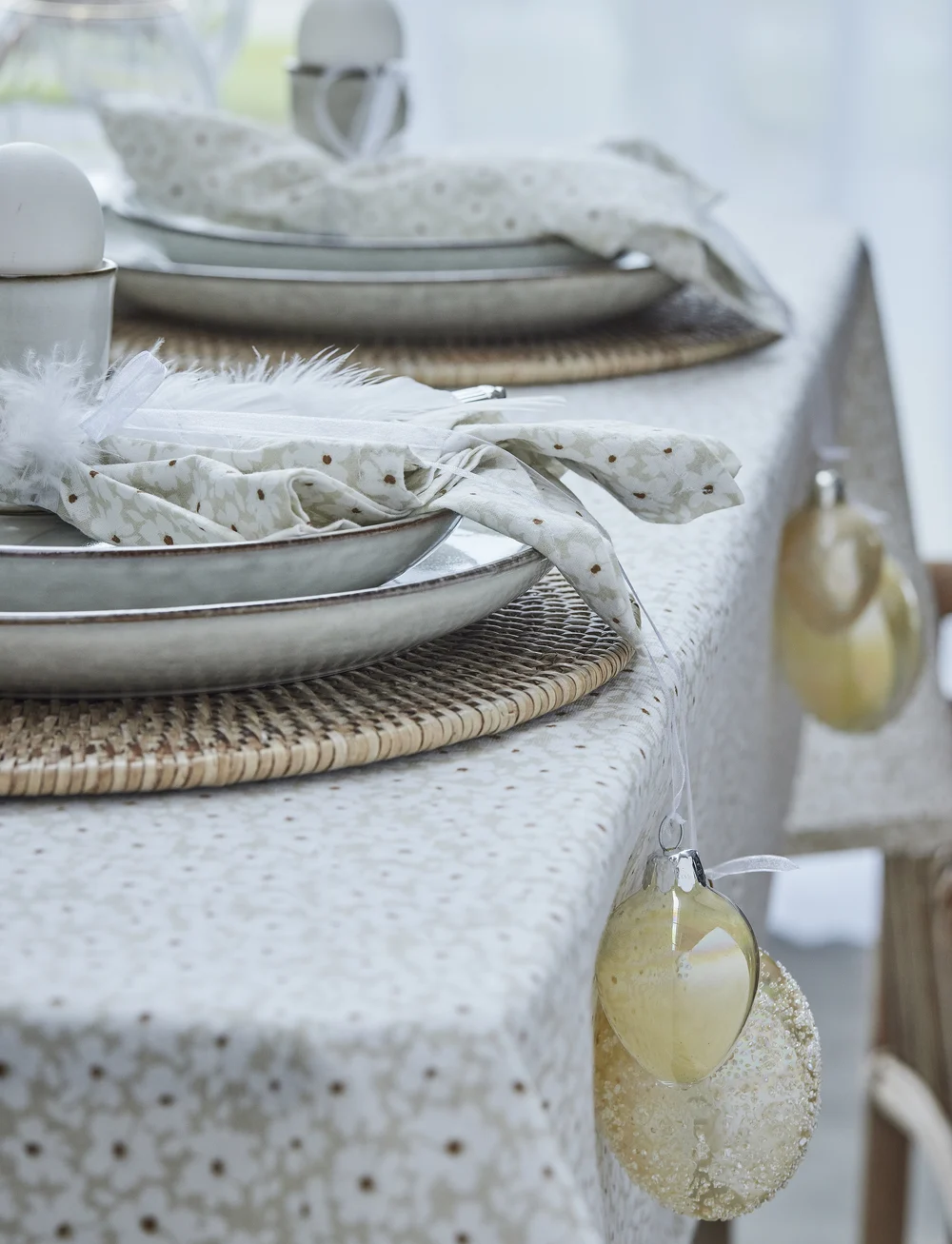 Lene Bjerre - Liberte tablecloth - tischdecken & tischläufer - linen/white - 1