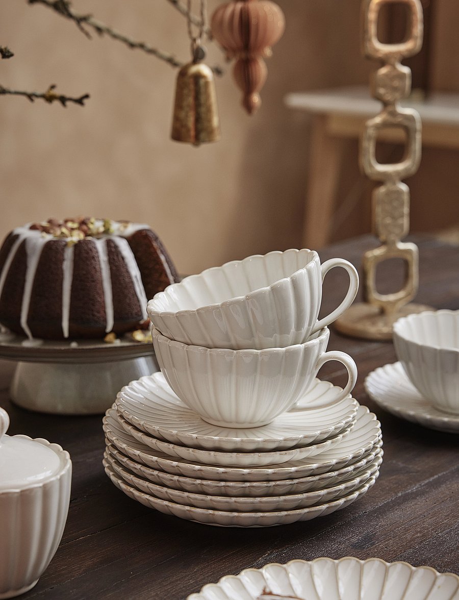 Lene Bjerre - Camille cup/saucer - teetassid - off white - 2