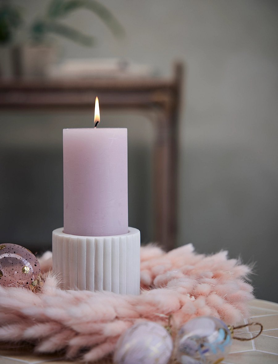 Lene Bjerre - Eliana candlestick 10x10x5 cm. White - kerzenständer - white - 0