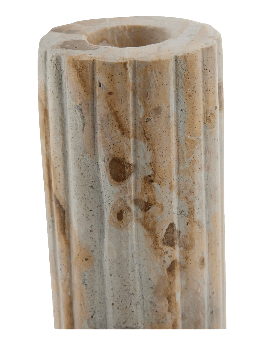 Lene Bjerre - Eliana candlestick 4.5x4.5x12.5 cm. Linen - kerzenständer - beige - 1