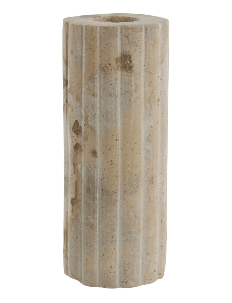 Lene Bjerre - Eliana candlestick 4.5x4.5x12.5 cm. Linen - küünlajalad - beige - 1