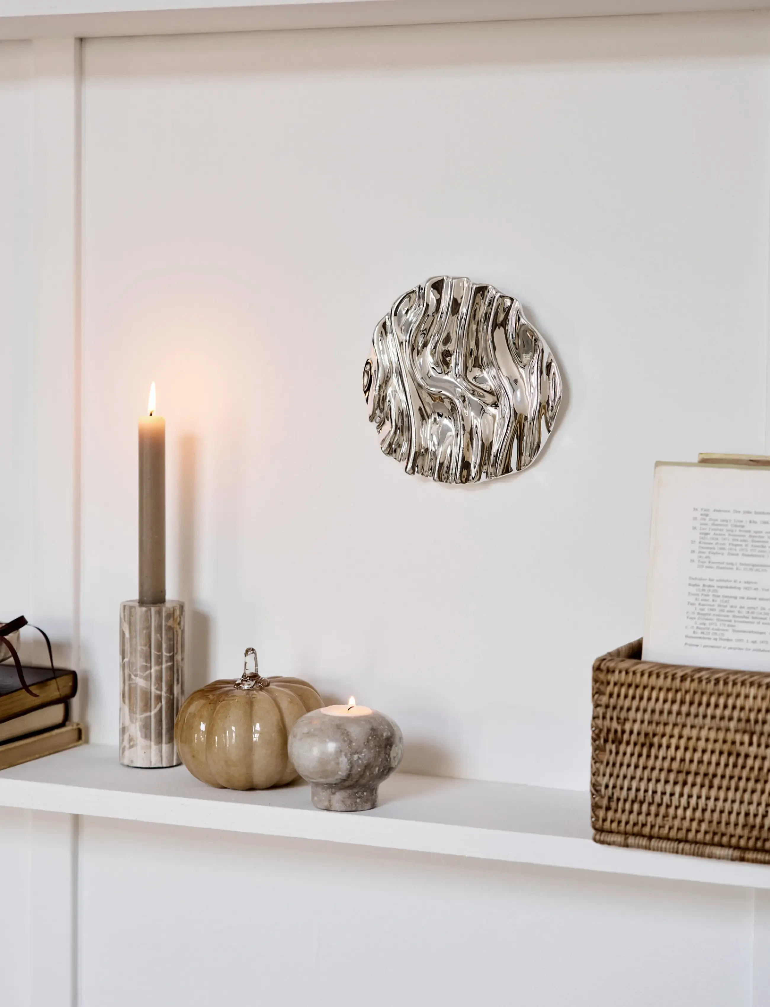 Lene Bjerre Eliana Candlestick 4.5X4.5X12.5 Cm. Linen, 4.5X 12.5X 4.5 cm, Candle & Tealight Holders, Beige - Homeware