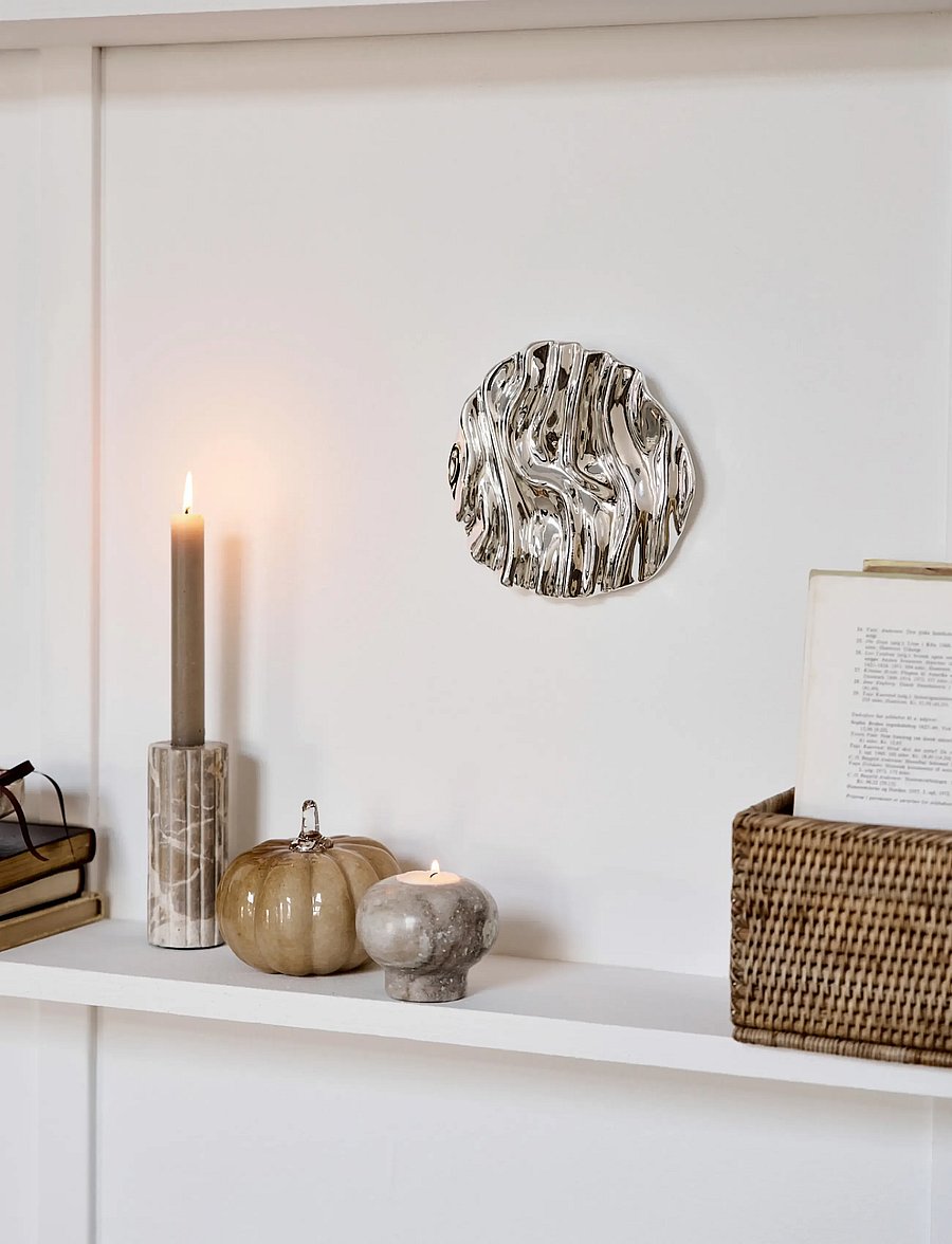 Lene Bjerre - Eliana candlestick 4.5x4.5x12.5 cm. Linen - kerzenständer - beige - 0