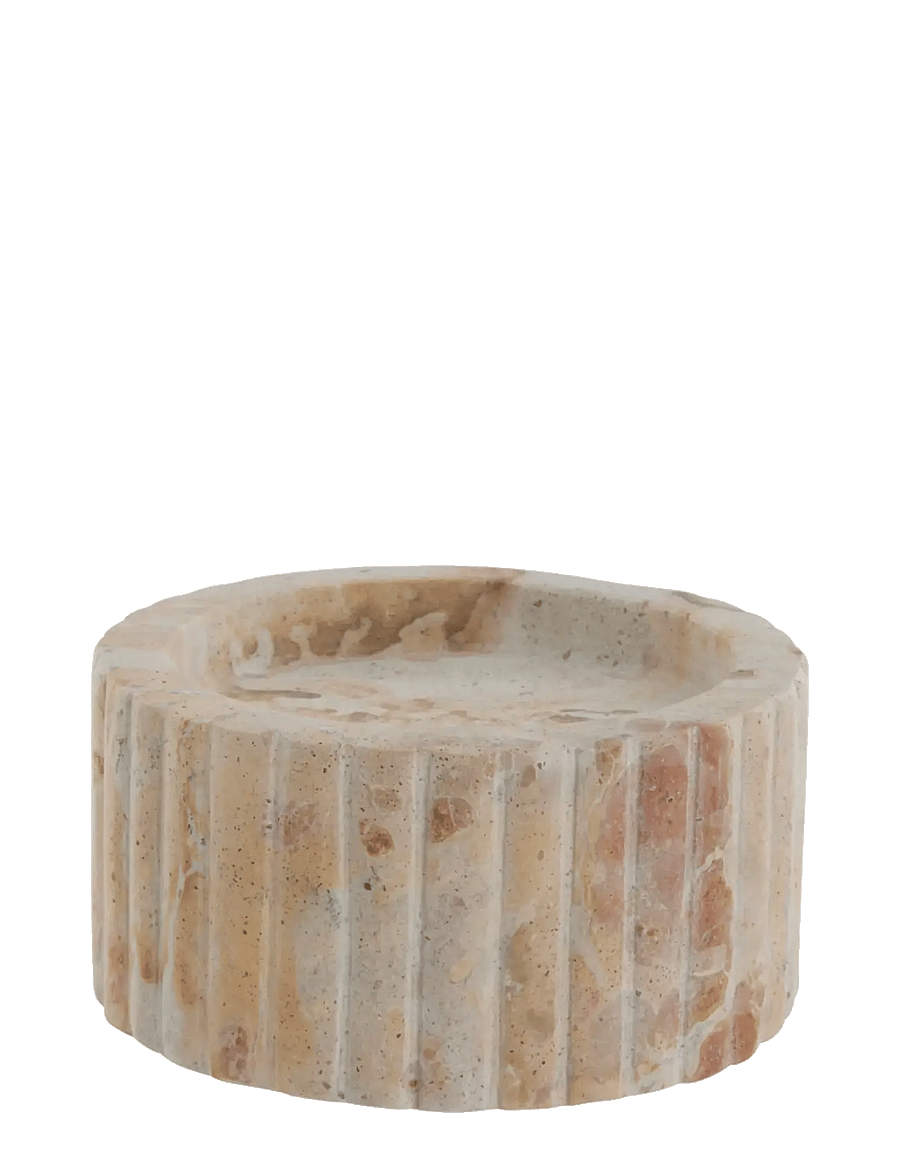 Lene Bjerre - Eliana candlestick 10x10x5 cm. Linen - kerzenständer - beige - 1
