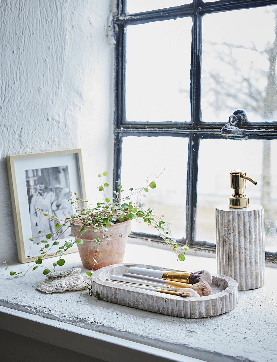 Lene Bjerre - Eliana tray 25x12.5x2.5 cm. Linen - tabletts - beige - 0