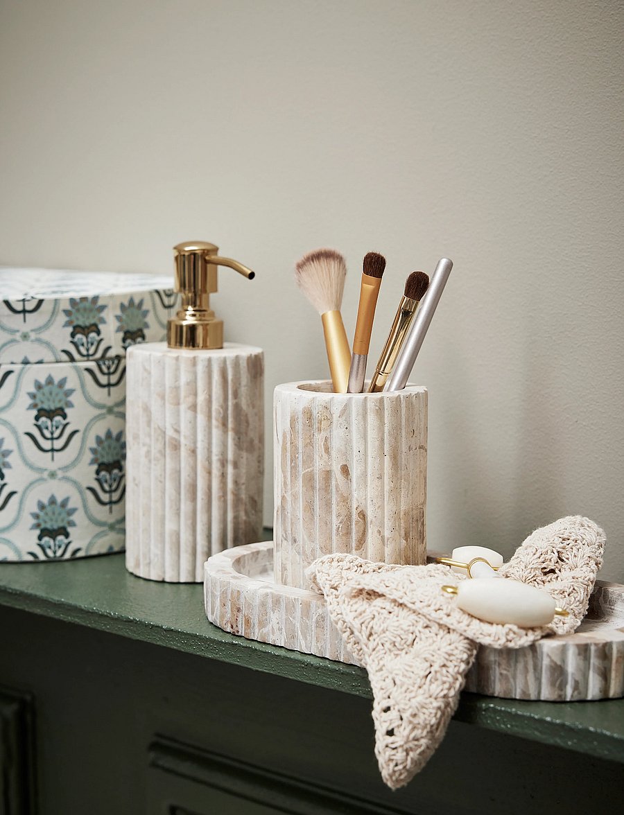 Lene Bjerre - Eliana tray 25x12.5x2.5 cm. Linen - tabletts - beige - 2