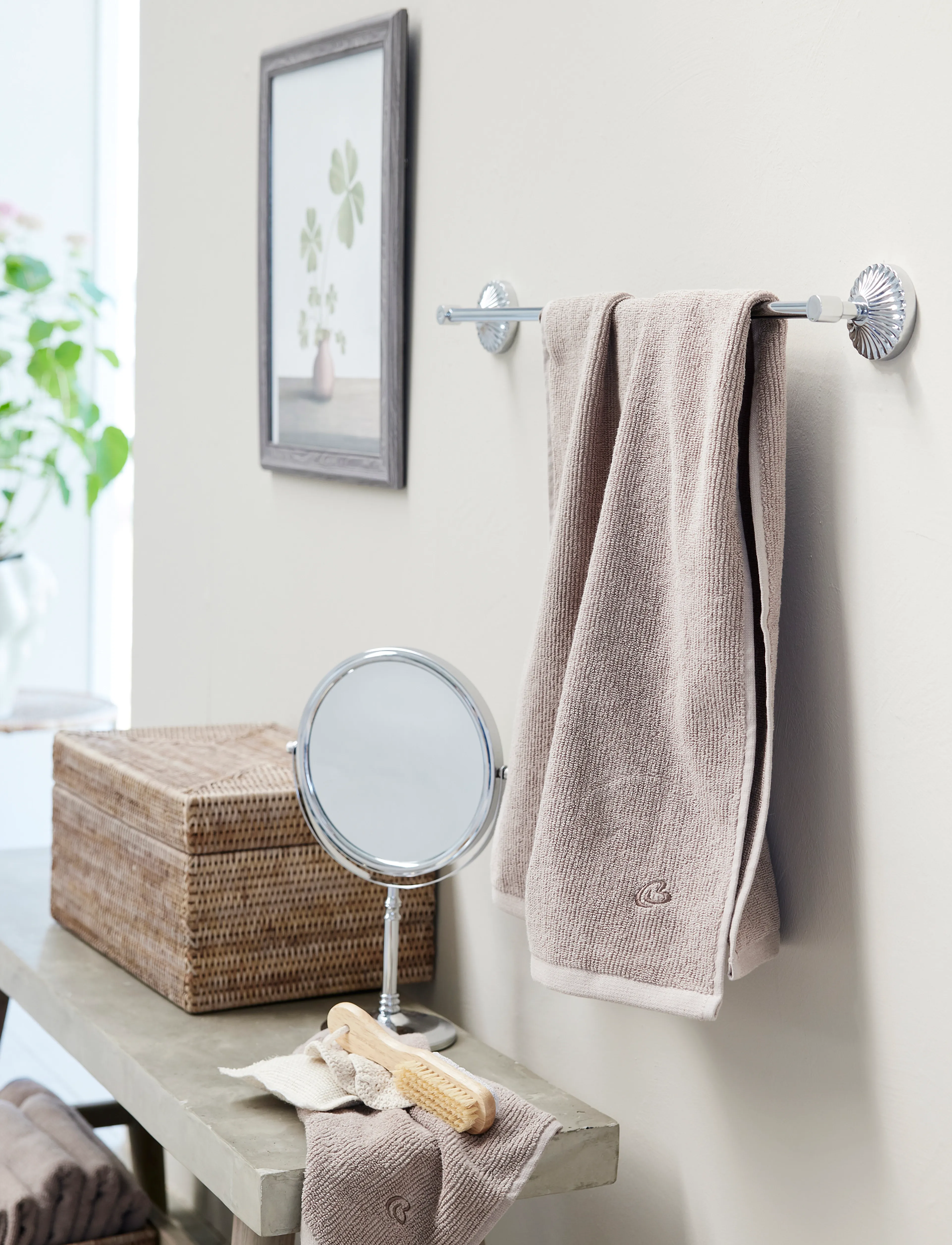 Lene Bjerre - Molli wash cloth 30x30x cm. Linen - ansiktshanddukar - beige - 3