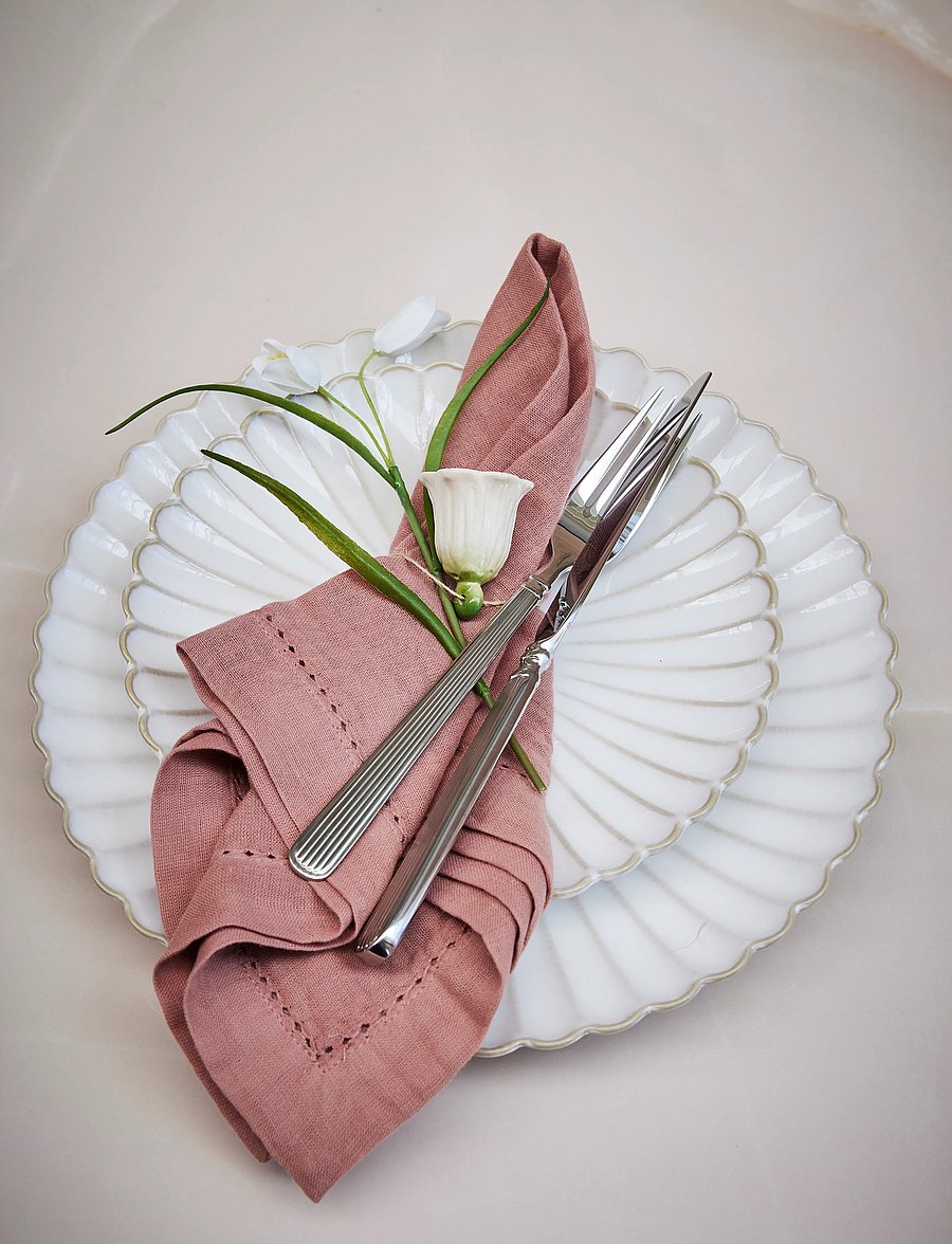 Lene Bjerre - Angela napkin 45x45x cm. Rose Tan - linased ja puuvillased salvrätikud - pink - 0