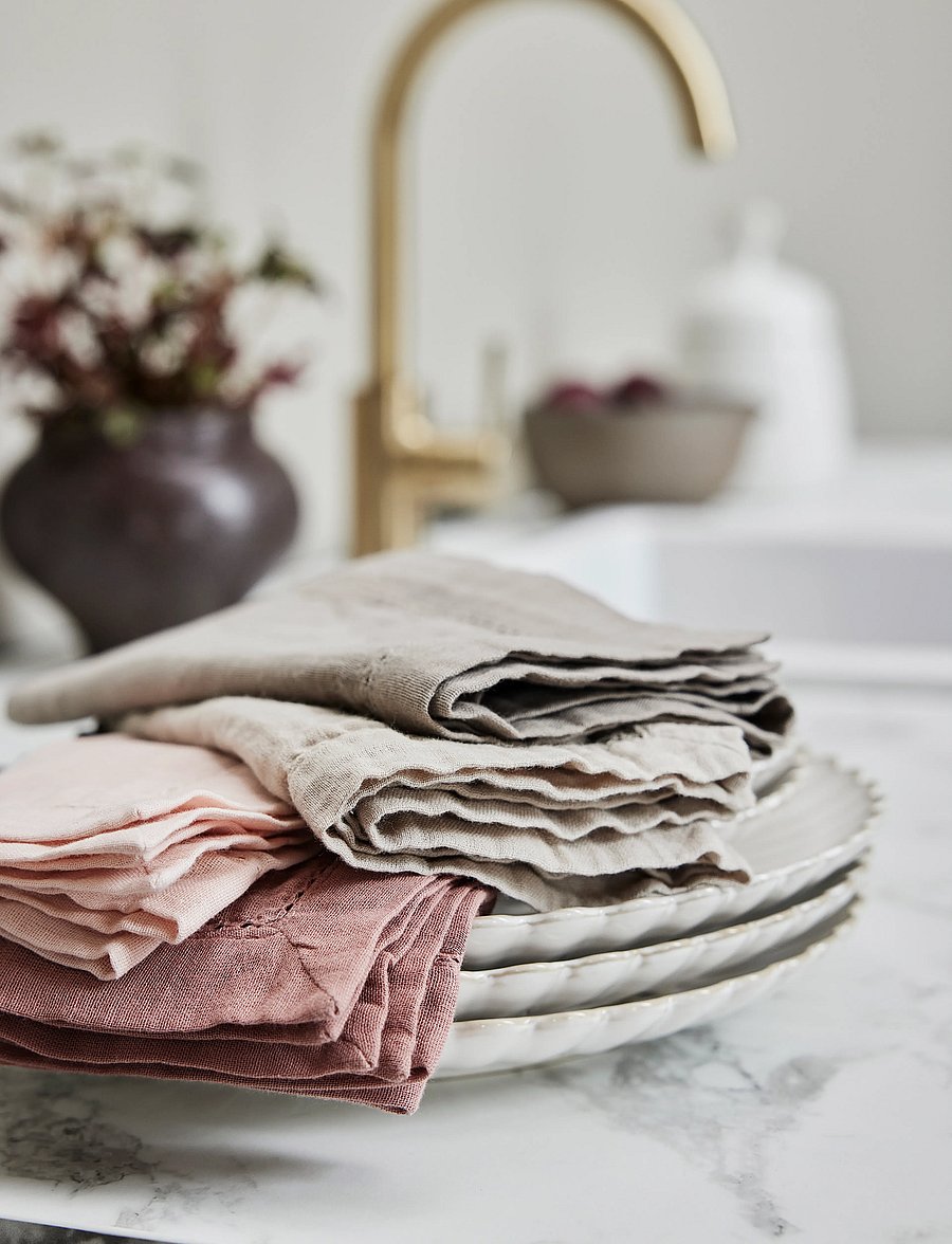 Lene Bjerre - Angela napkin 45x45x cm. Rose Tan - linased ja puuvillased salvrätikud - pink - 3