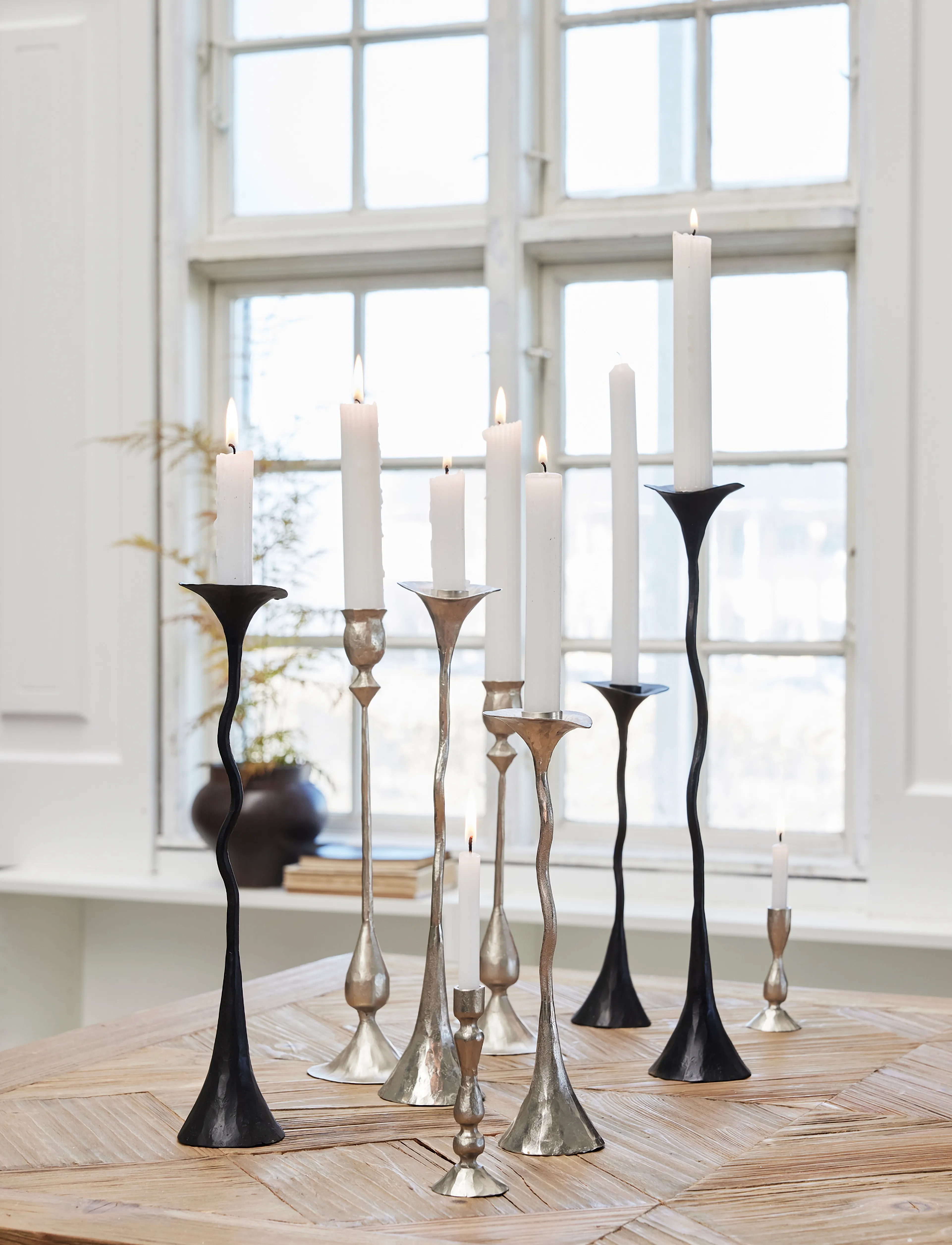 Lene Bjerre - Ingrid candlestick 7x7x33.5 cm. Silver - candlesticks - silver - 2