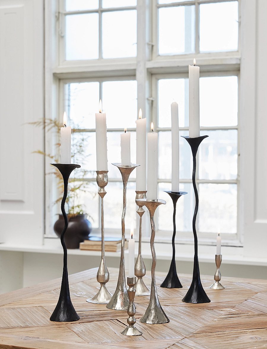 Lene Bjerre - Ingrid candlestick 7x7x33.5 cm. Silver - candlesticks - silver - 2