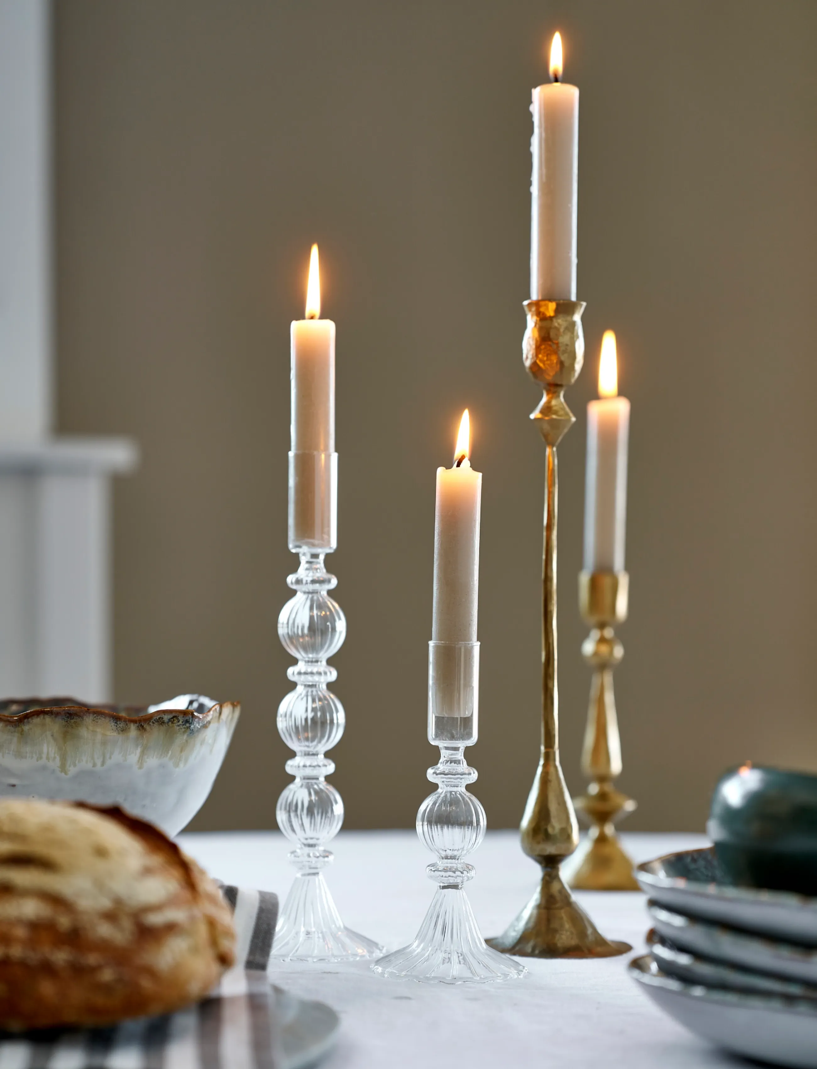 Lene Bjerre - Ingrid candlestick 7x7x33.5 cm. L. Gold - candlesticks - gold - 2
