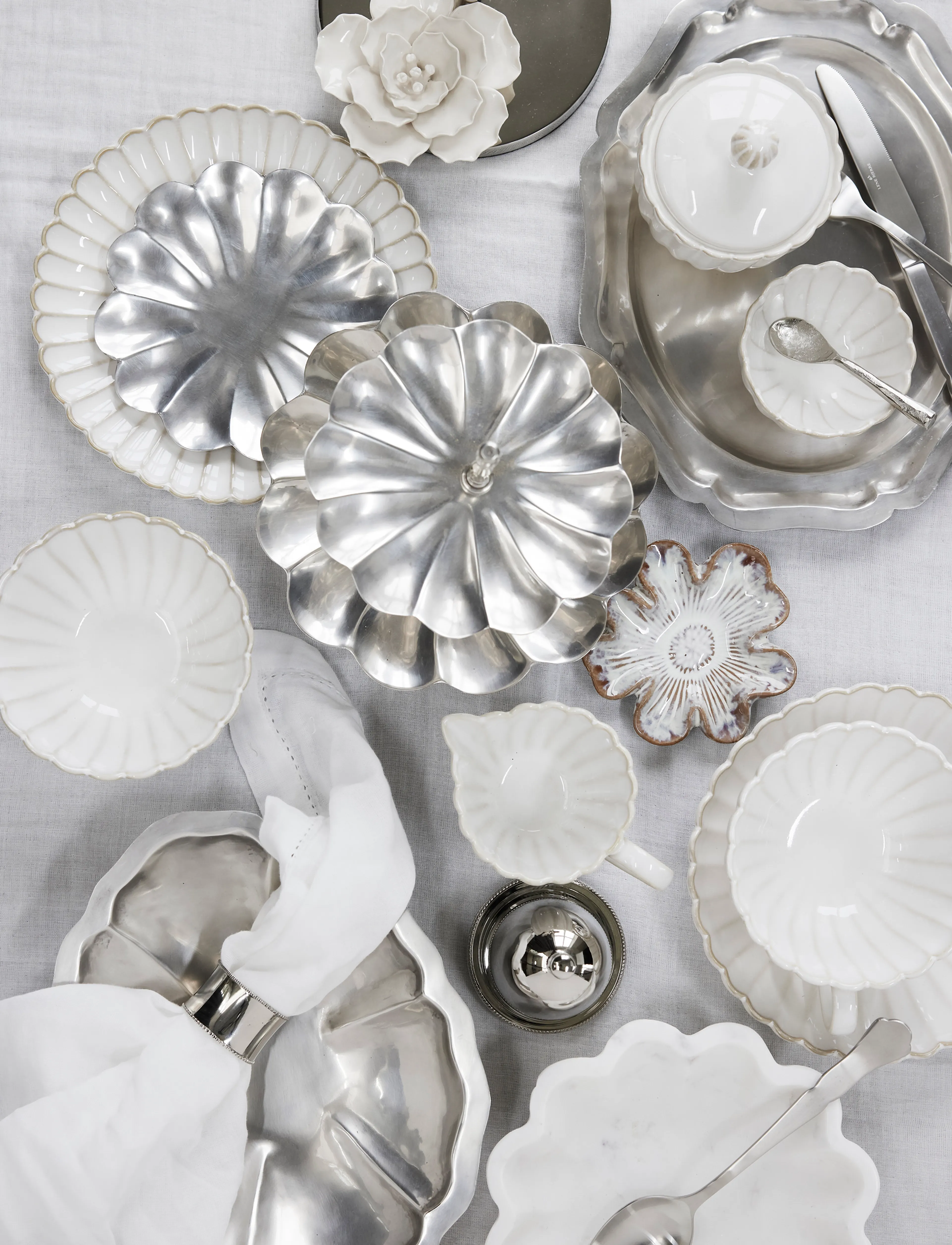 Lene Bjerre Philine Tray 22.5X17X4.5 Cm. Ant. Silver, 22.5X 4.5X 17 cm, Dining & Table Accessories, Silber - Trays, Homeware