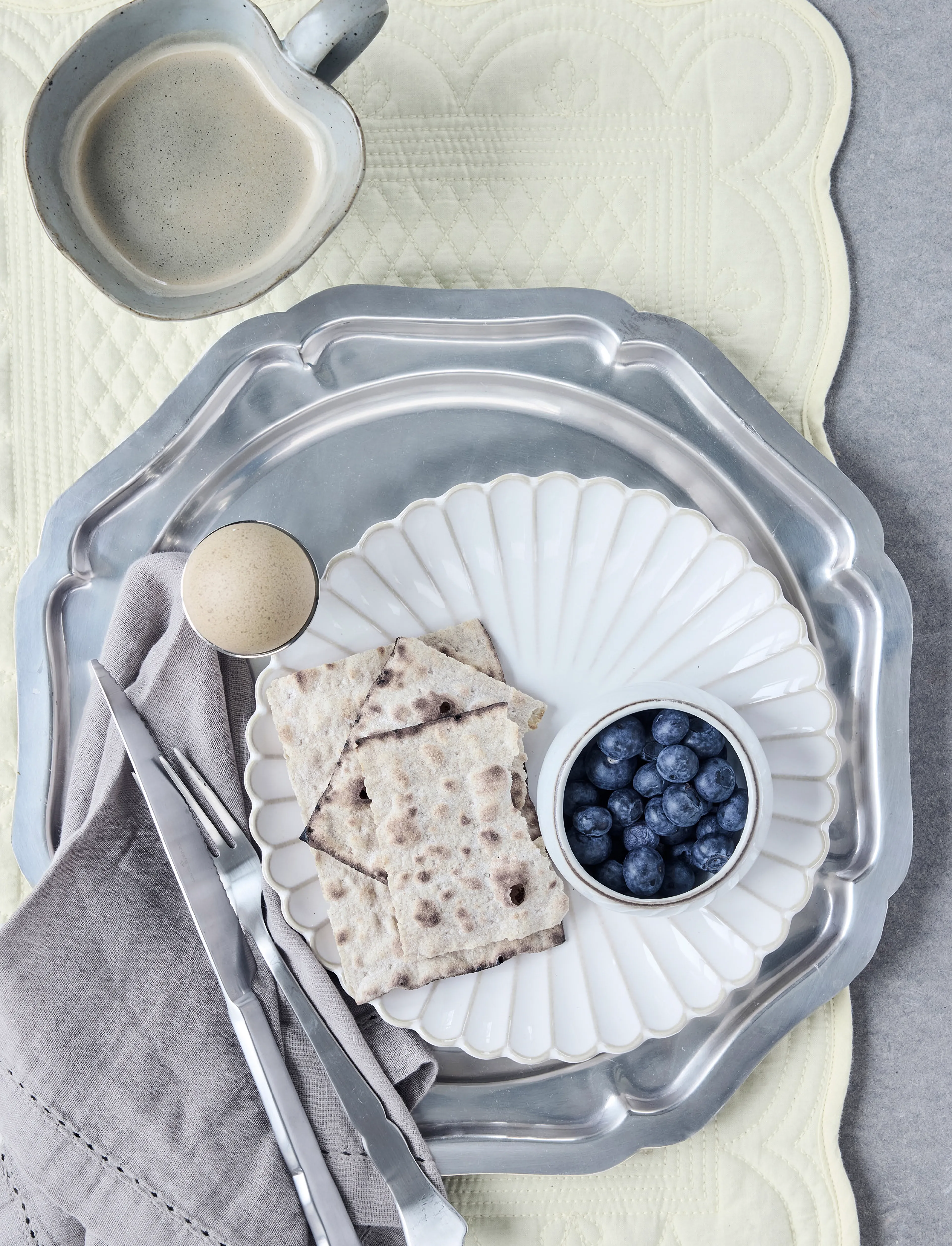 Lene Bjerre Philine Charger Plate 31X31X2 cm. Ant. Silver, 31X 2X 31 cm, Silver, Serveringsfade > Serveringsfade, Unisex