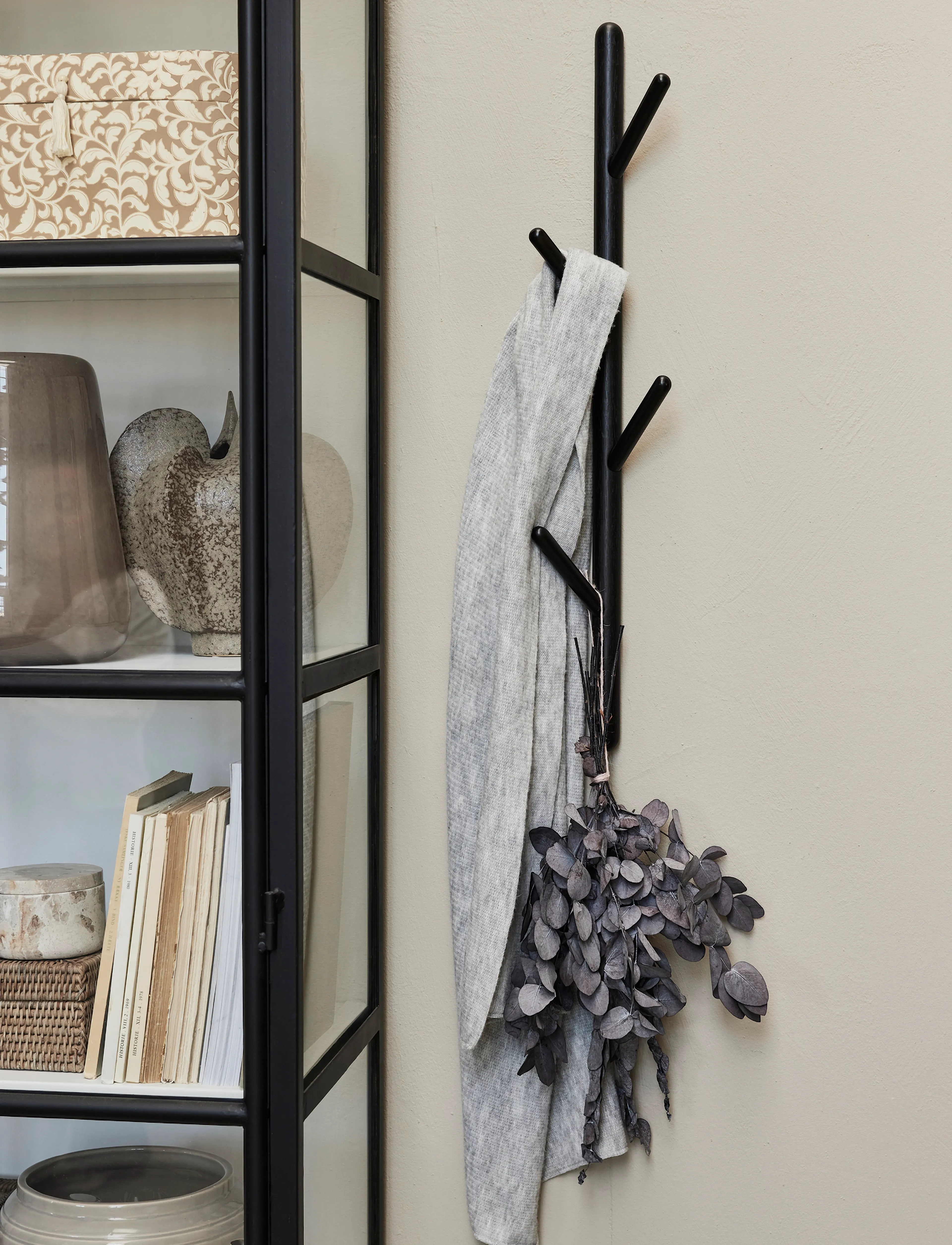Lene Bjerre Ellie Coat Rack 17X10X75 Cm. Black, 17X 75X 10 cm, Furniture, Schwarz - Hooks & Racks, Homeware