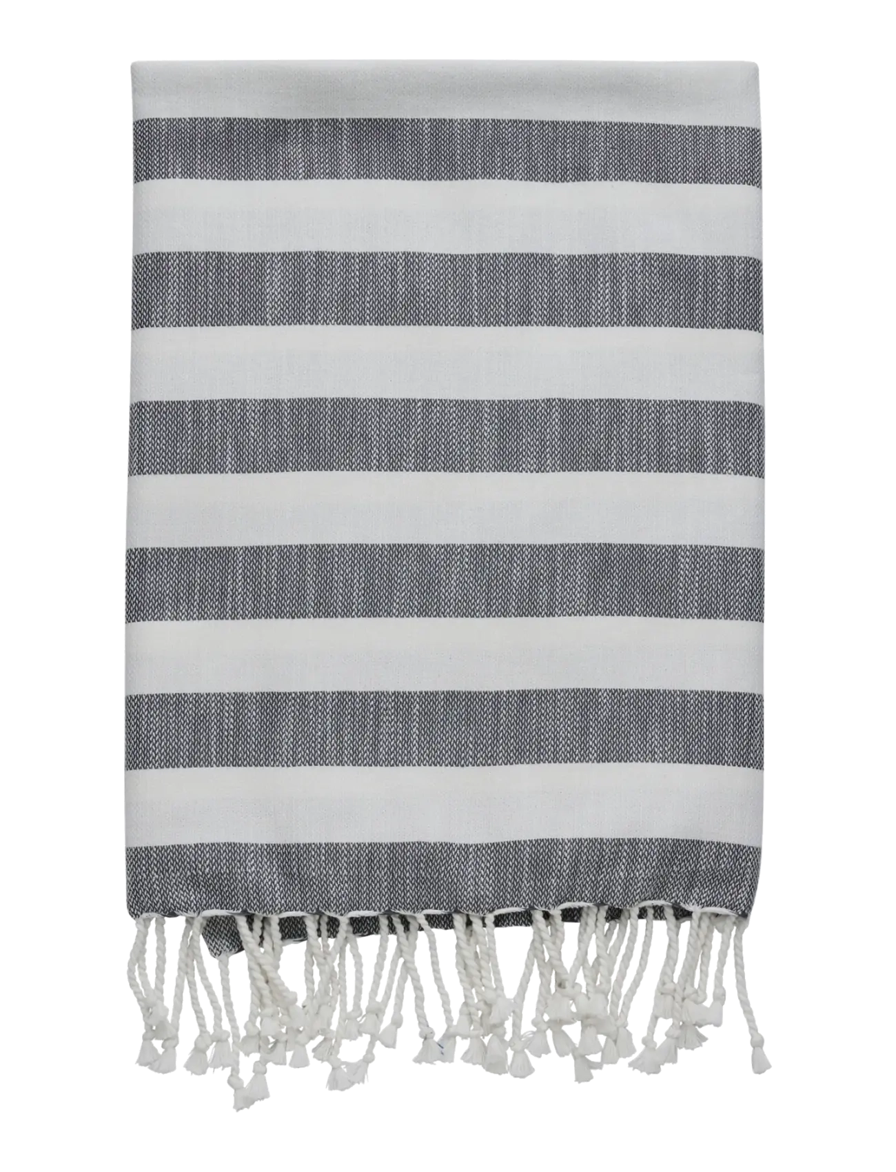 Lene Bjerre Felima towel 180x90x cm. White/D. Grey - Badlakan - WHITE / multi