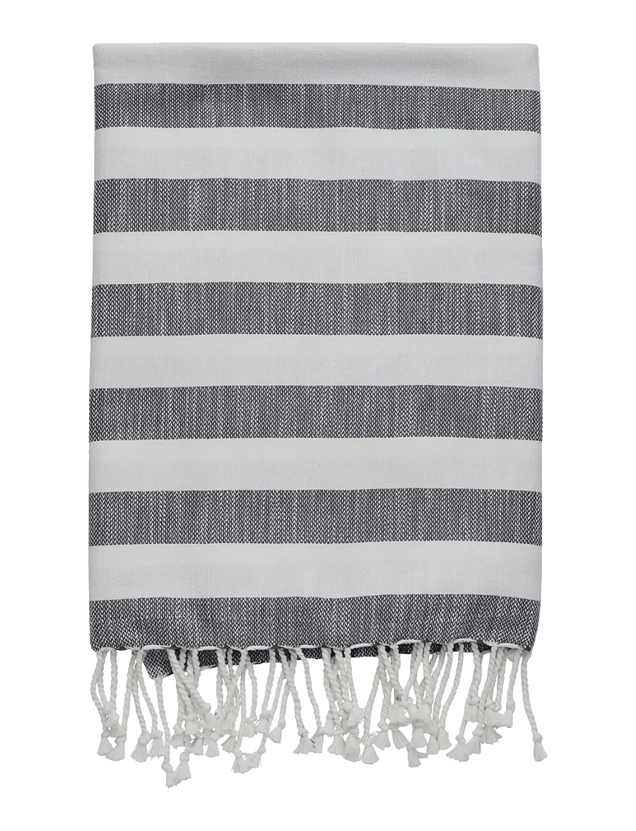 Lene Bjerre - Felima towel 180x90x cm. White/D. Grey - badetücher - white - 0