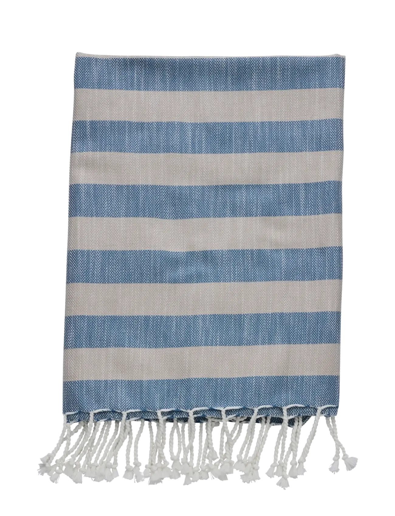 Lene Bjerre Felima Towel 180X90X Cm. Linen/Blue, Beach Håndklæde, Beige, Str: 180X X 90CM