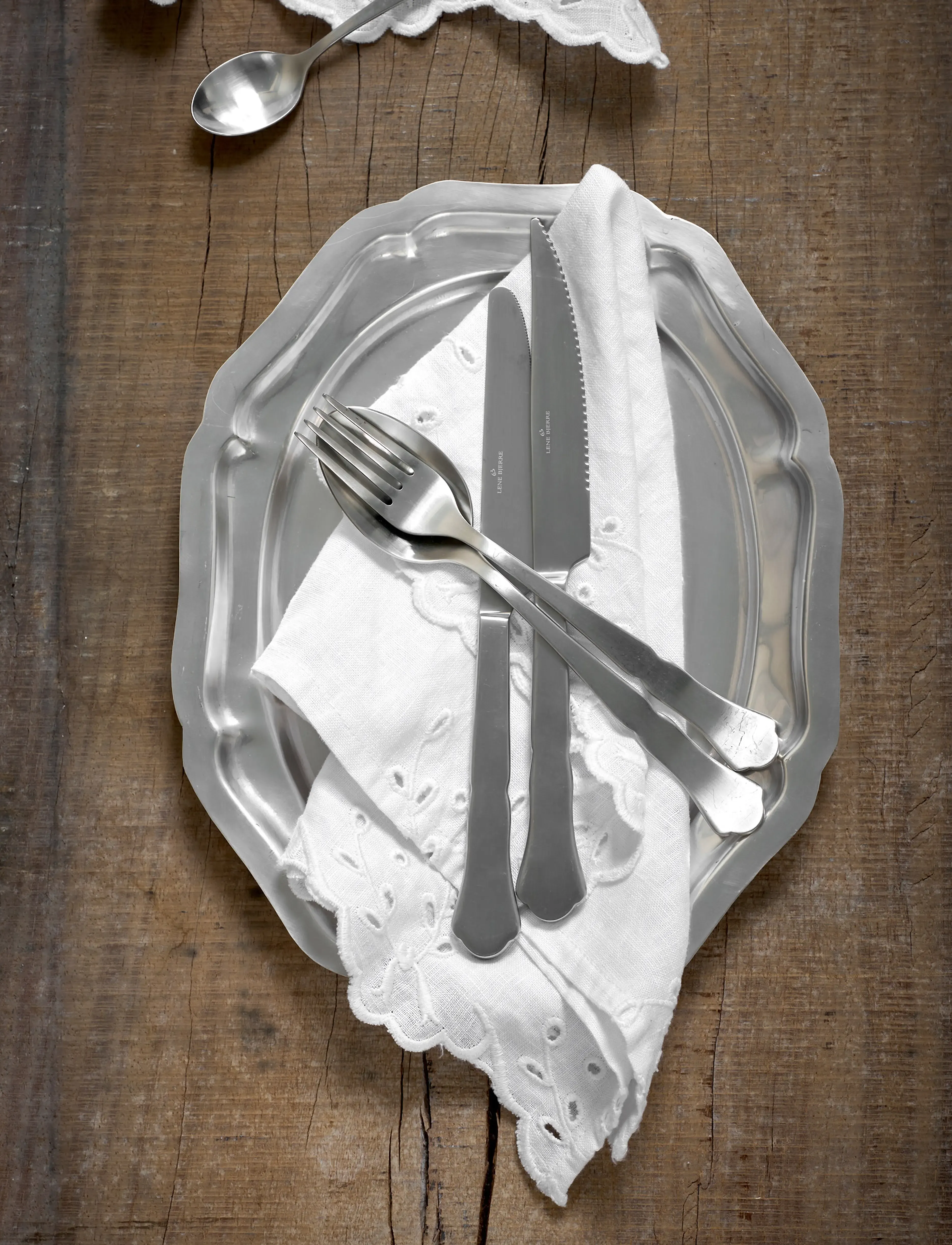 Lene Bjerre Anglaise Napkin 45X45X Cm. White, 45X X 45 cm, Napkins, Weiß - Cloth Homeware