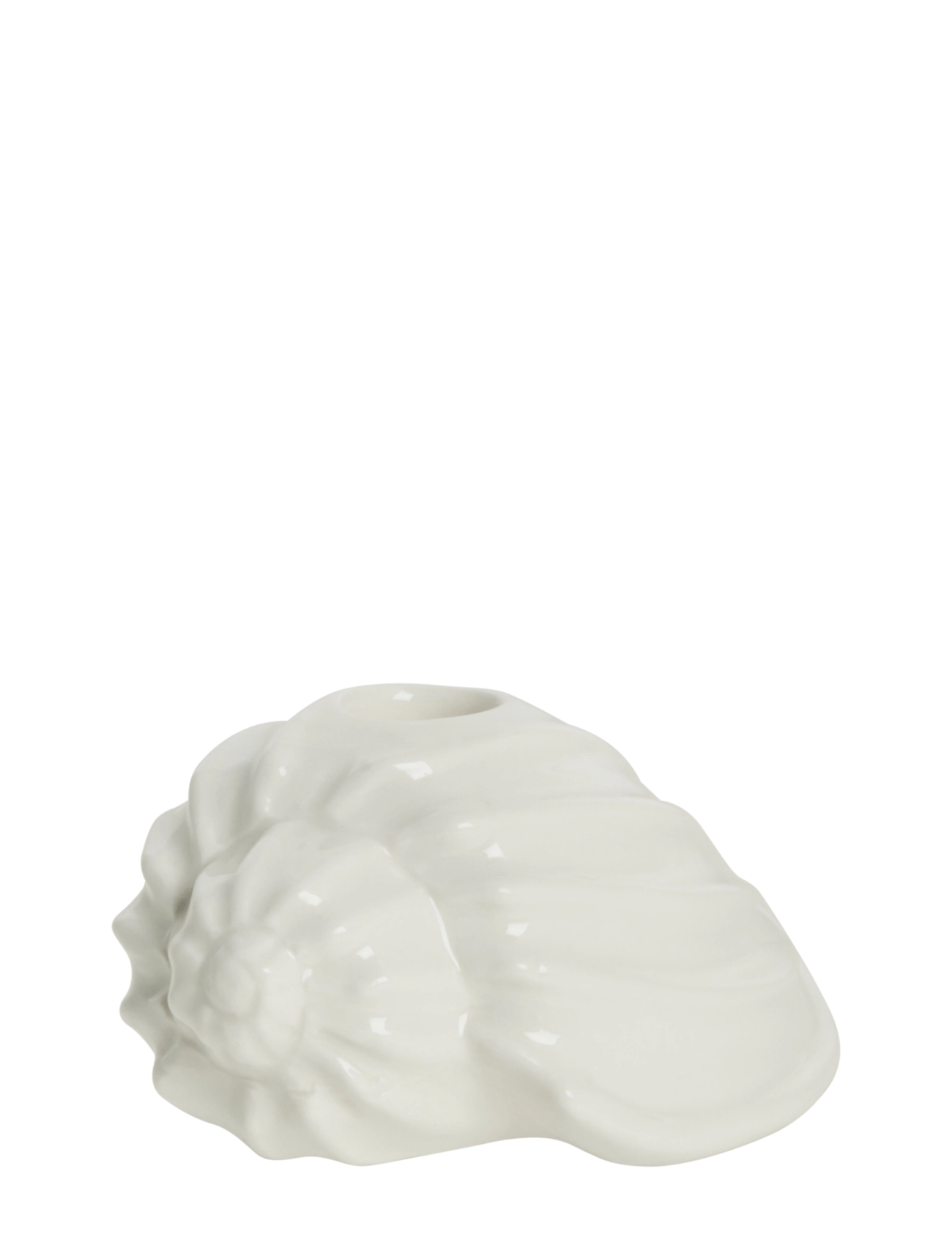 Lene Bjerre Shellille candlestick 11.5x8x6 cm. White - Julklappar - WHITE / white