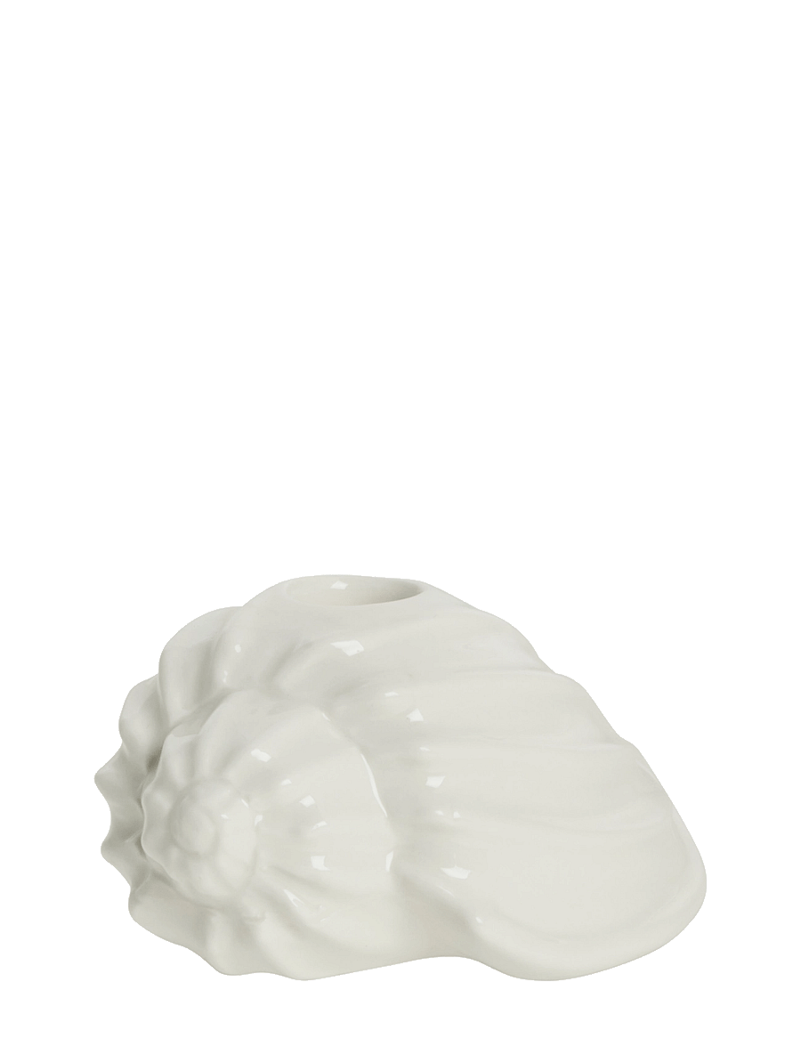 Lene Bjerre - Shellille candlestick 11.5x8x6 cm. White - küünlajalad - white - 0