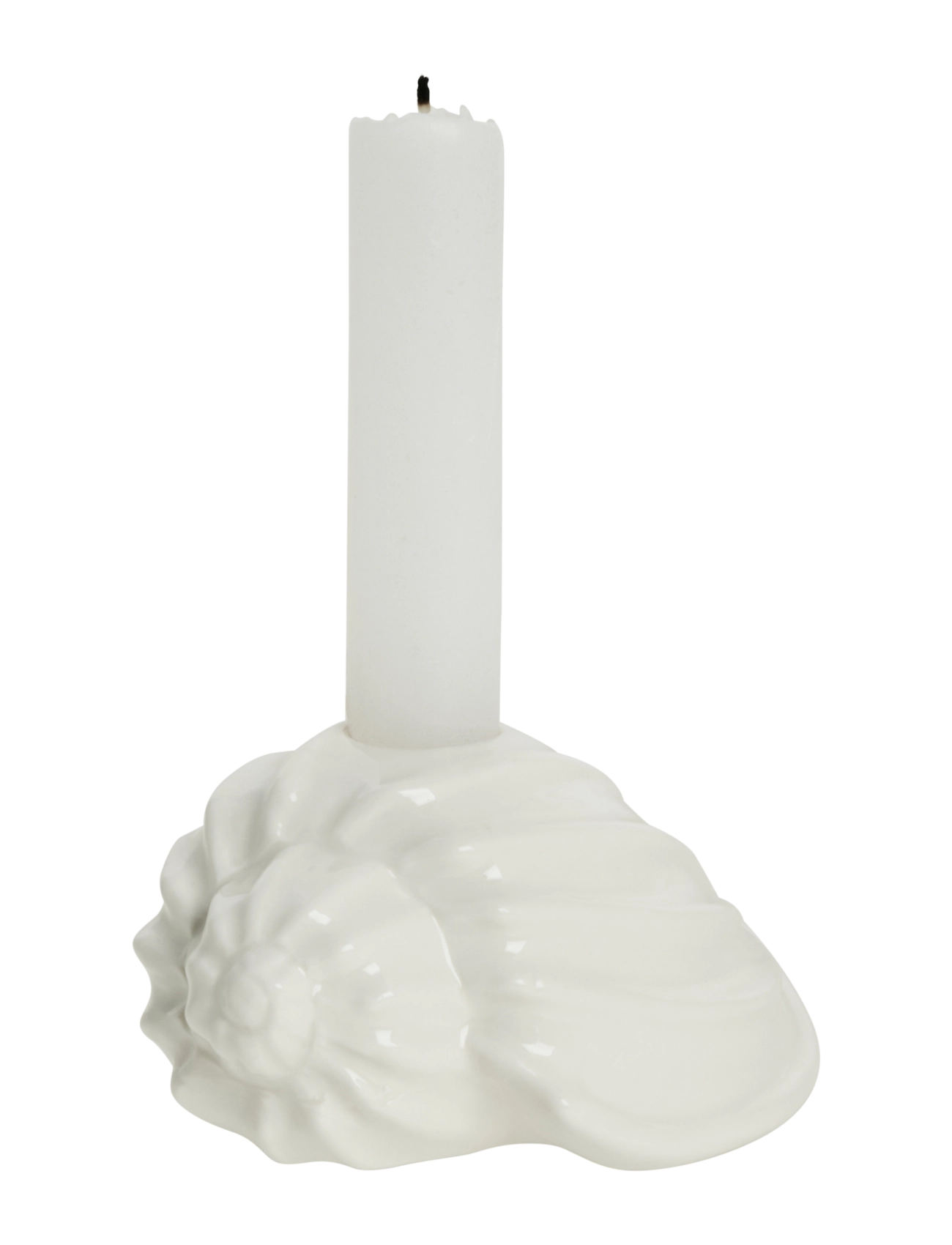 Lene Bjerre - Shellille candlestick 11.5x8x6 cm. White - white - 1