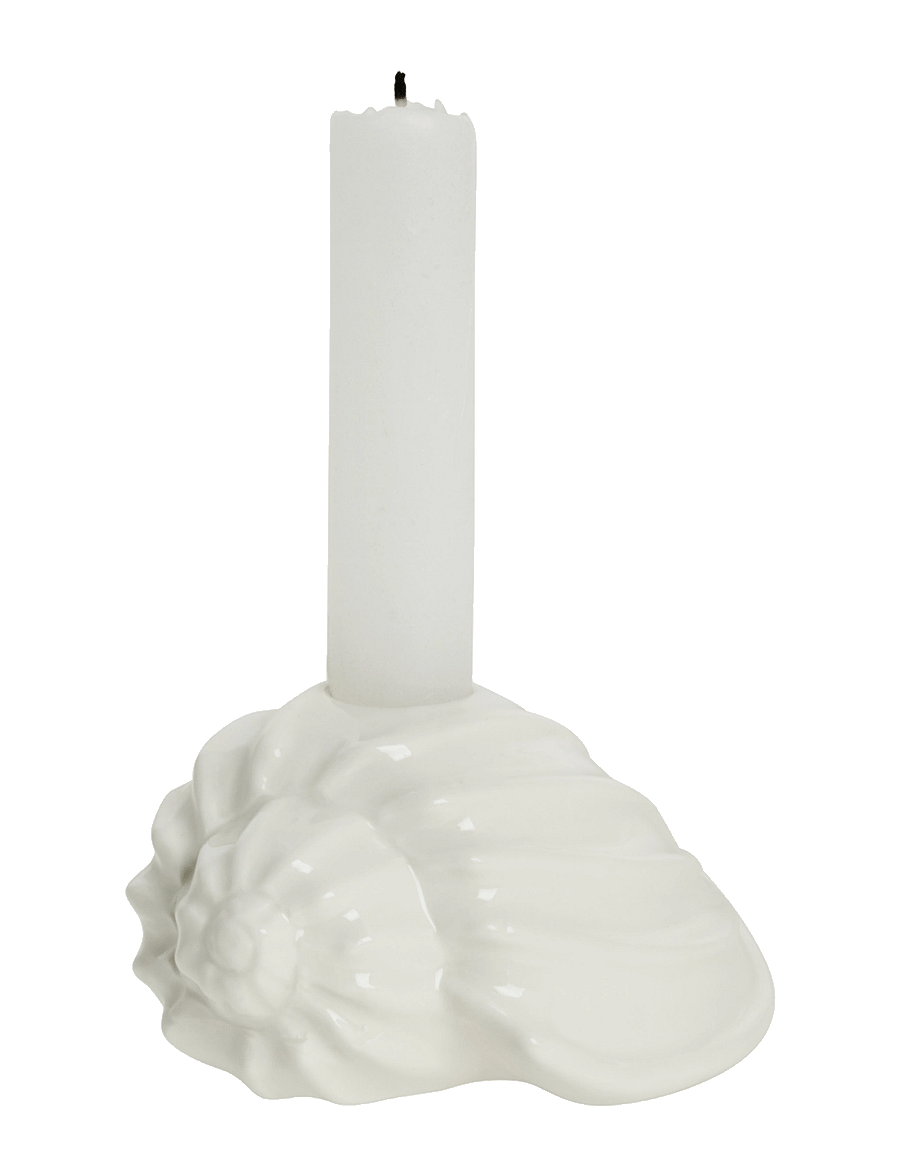 Lene Bjerre - Shellille candlestick 11.5x8x6 cm. White - küünlajalad - white - 1