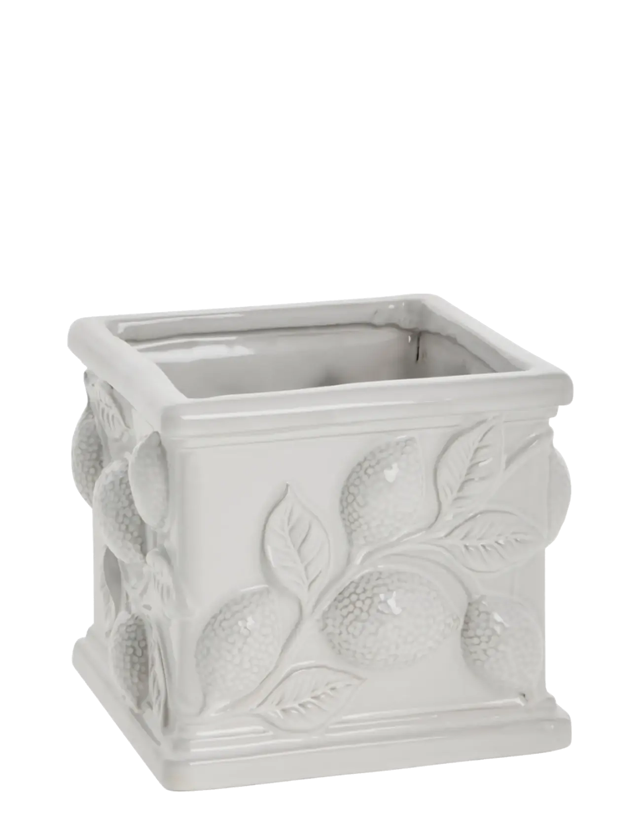 Lene Bjerre Limone flower pot 15.5x15.5x13.5 cm. White - Jõulukingid - WHITE / white