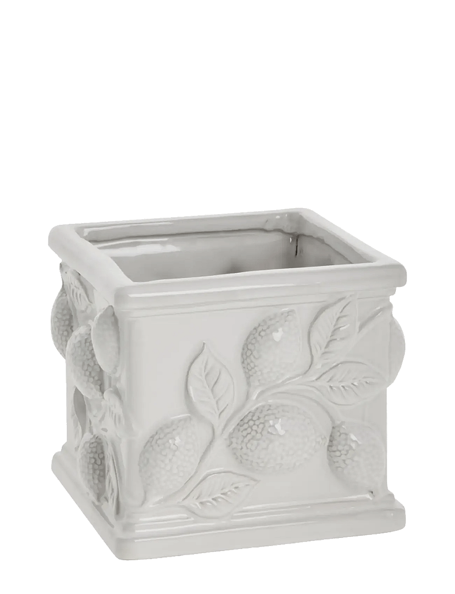 Lene Bjerre - Limone flower pot 15.5x15.5x13.5 cm. White - lillepotid - white - 0