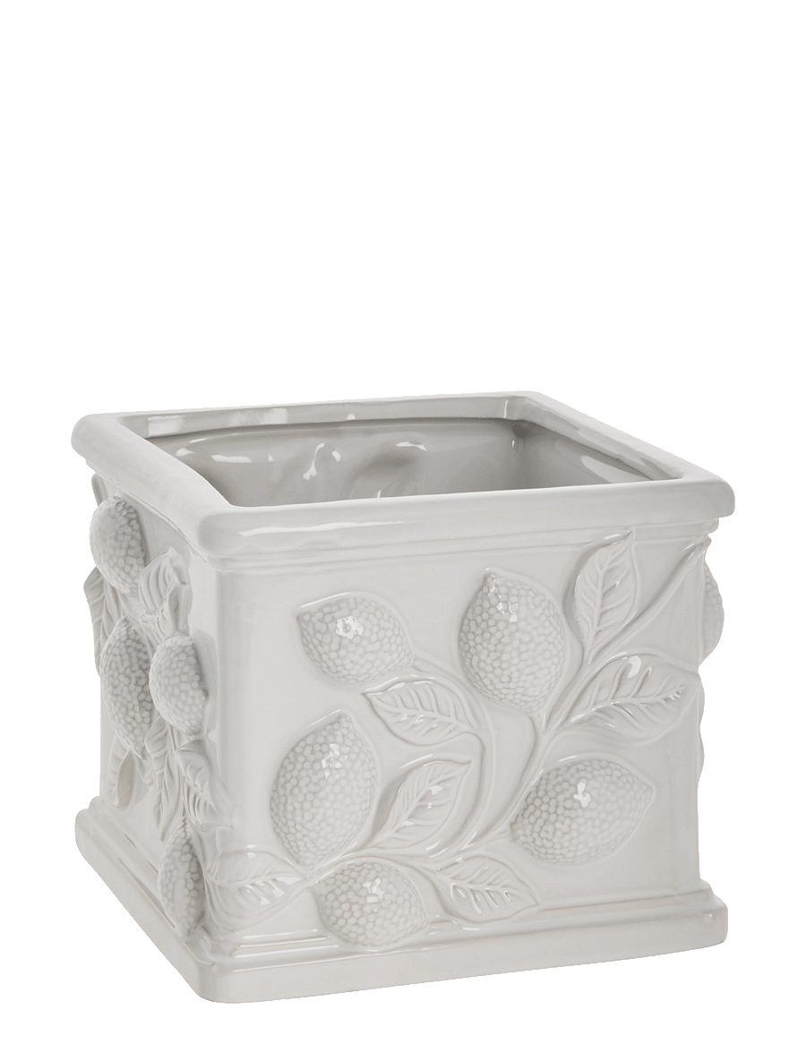 Lene Bjerre - Limone flower pot 20x20x15.8 cm. White - lillepotid - white - 0