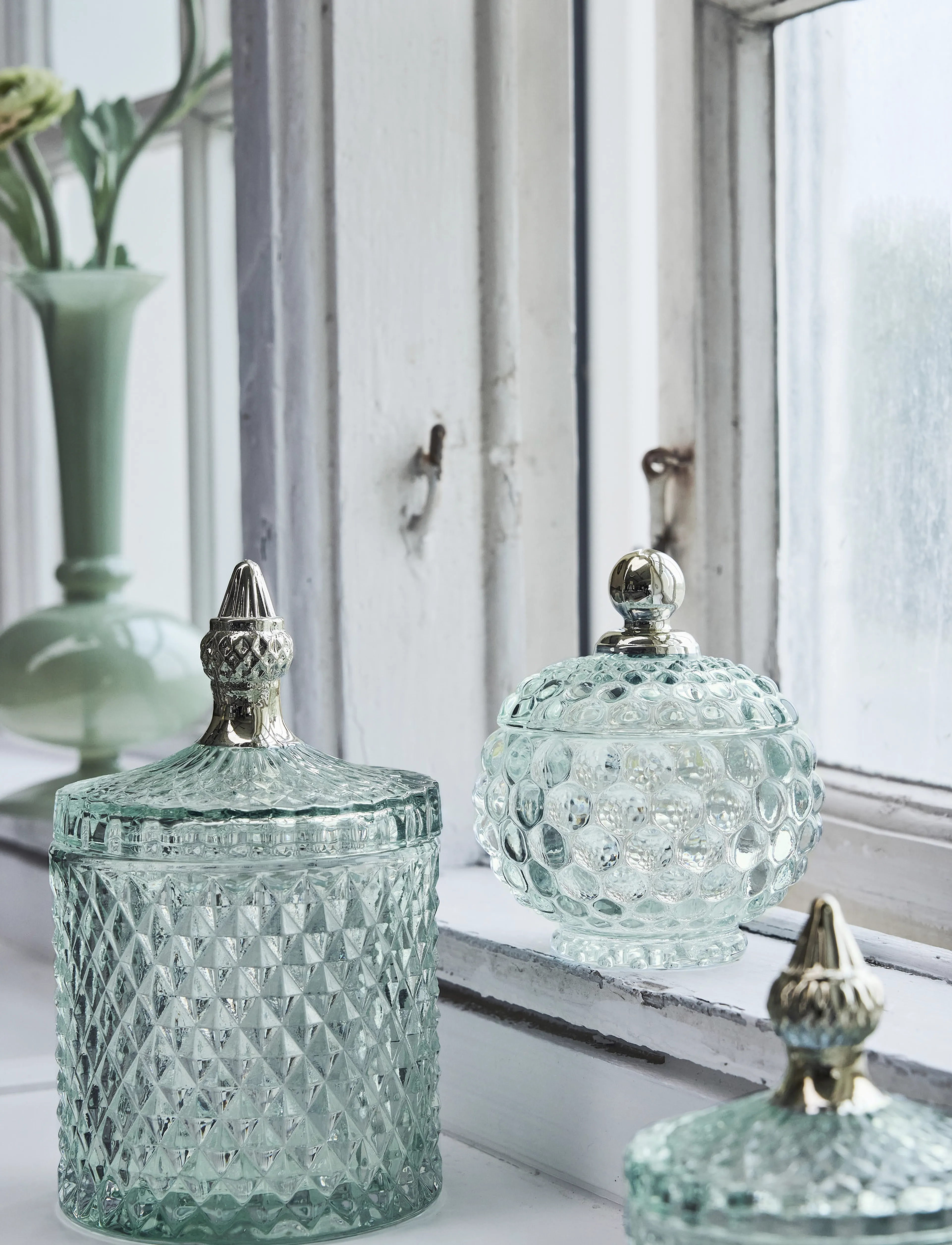 Lene Bjerre Miya Jar 8.5X8.5X10.5 Cm. L. Green, 8.5X 10.5X 8.5 cm, Kitchen Storage, Grün - Jars, Homeware