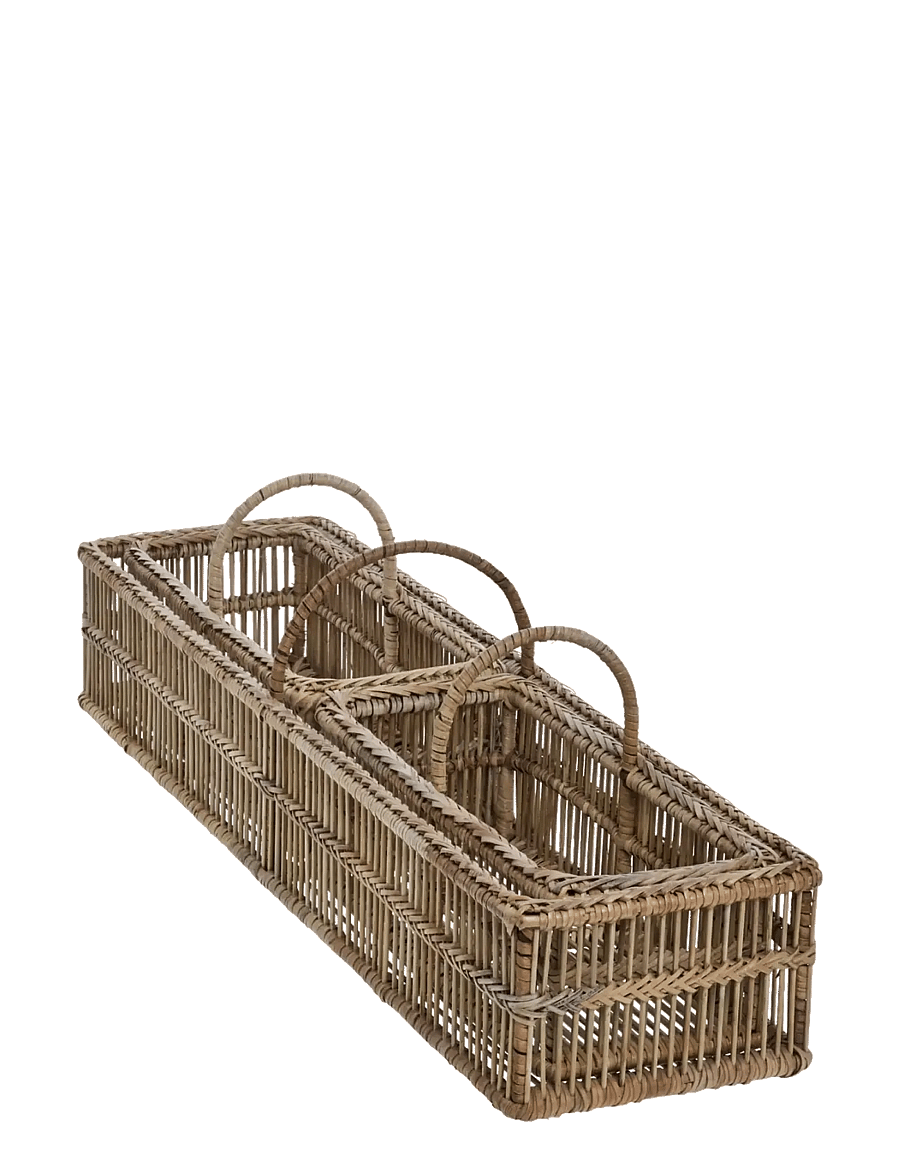 Lene Bjerre - Nille basket 60x16x9 cm. L. Nature - aufbewahrungskörbe - beige - 1