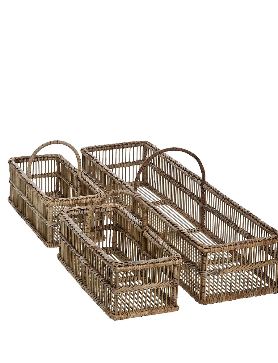 Lene Bjerre - Nille basket 60x16x9 cm. L. Nature - aufbewahrungskörbe - beige - 0