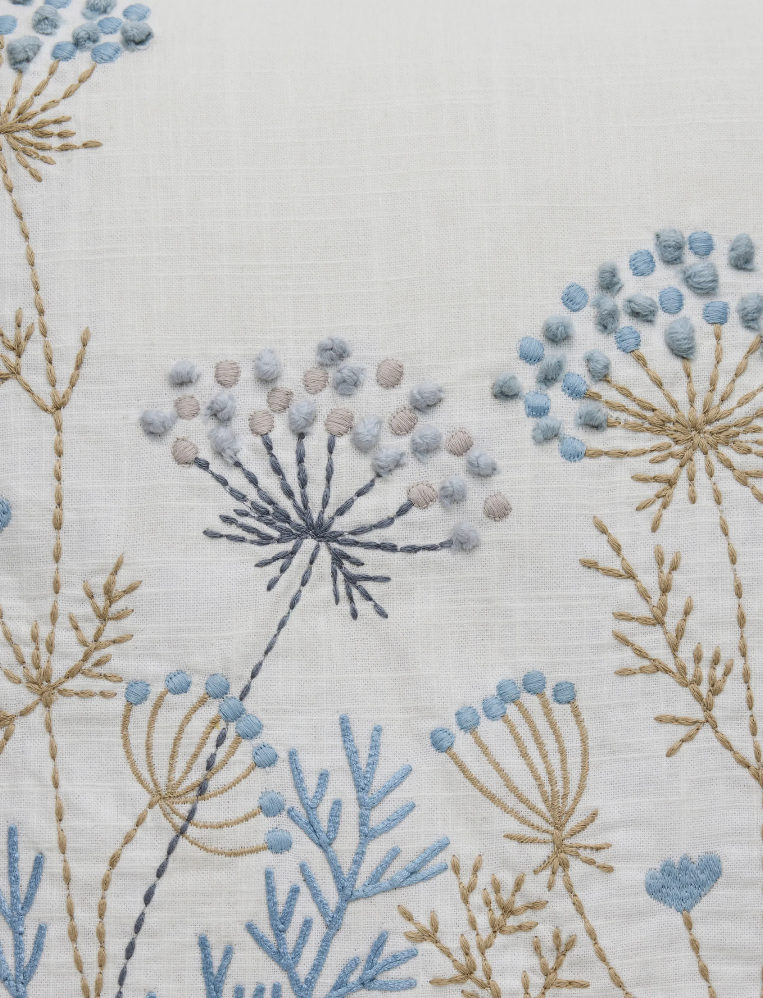 Lene Bjerre - Visilia cushion cover 50x50x cm. Off White - pudebetræk - white/blue - 2