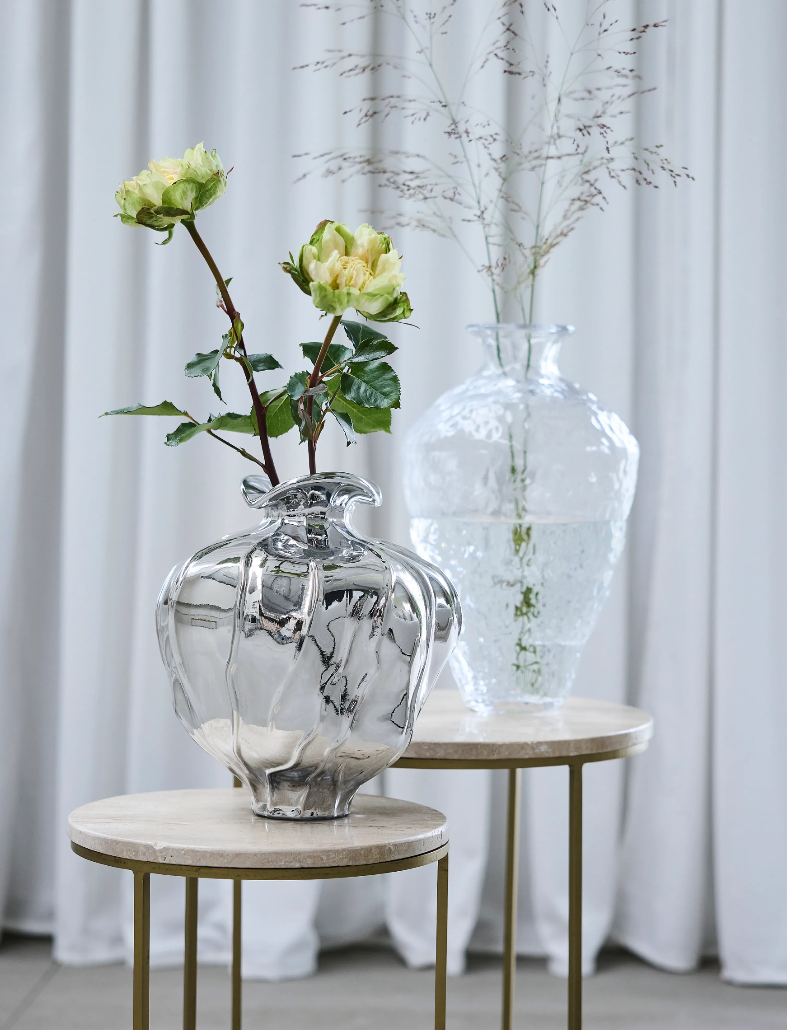 Lene Bjerre Cienne Vase 23X23X38 cm. Clear, 23X 38X 23 cm, White, Vases > Other Vases, Unisex