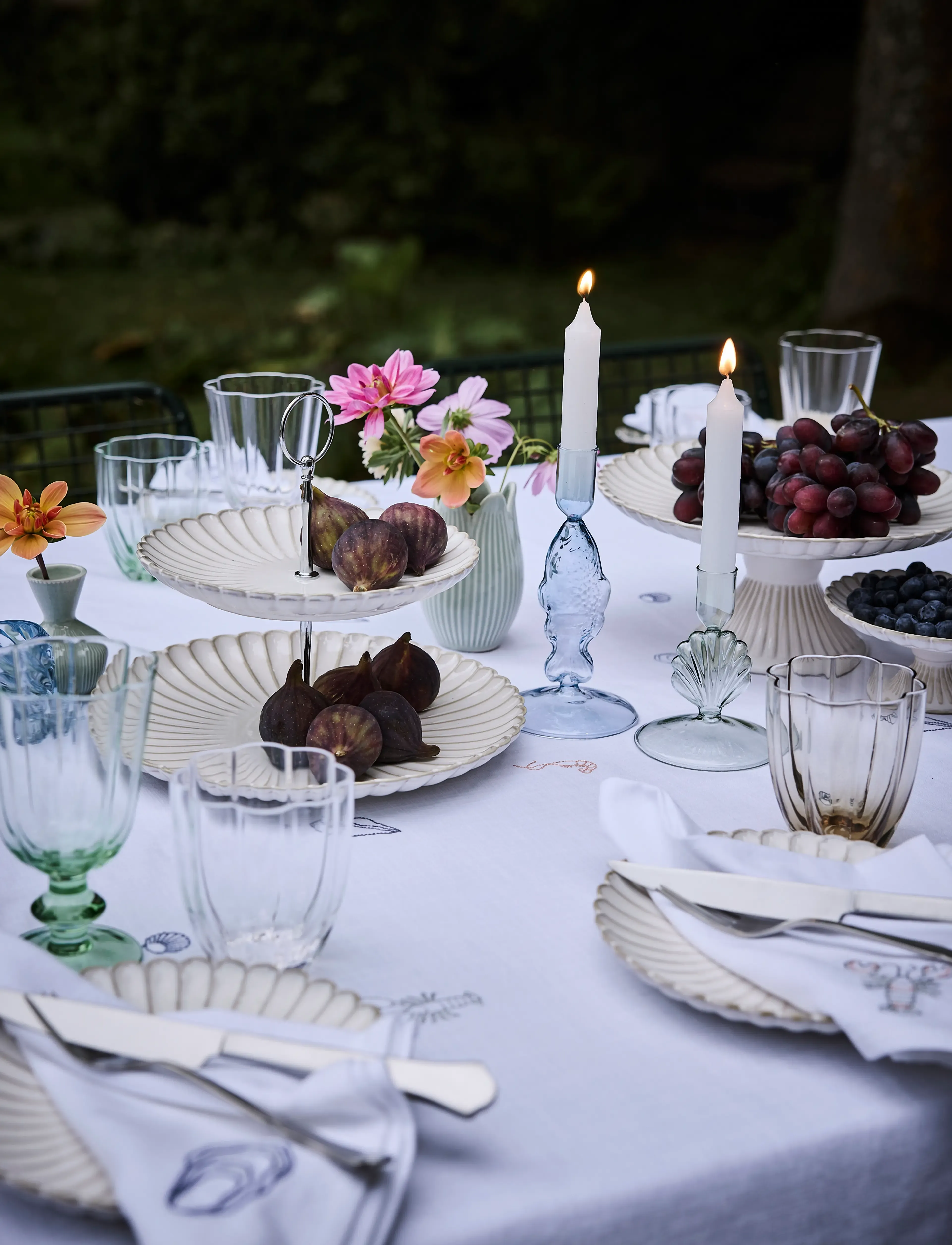 Lene Bjerre Nerina Tablecloth 140X280X3 Cm. White, 140X 3X 280 cm, Kitchen Textiles, Weiß - Tablecloths & Table Runners, Homeware