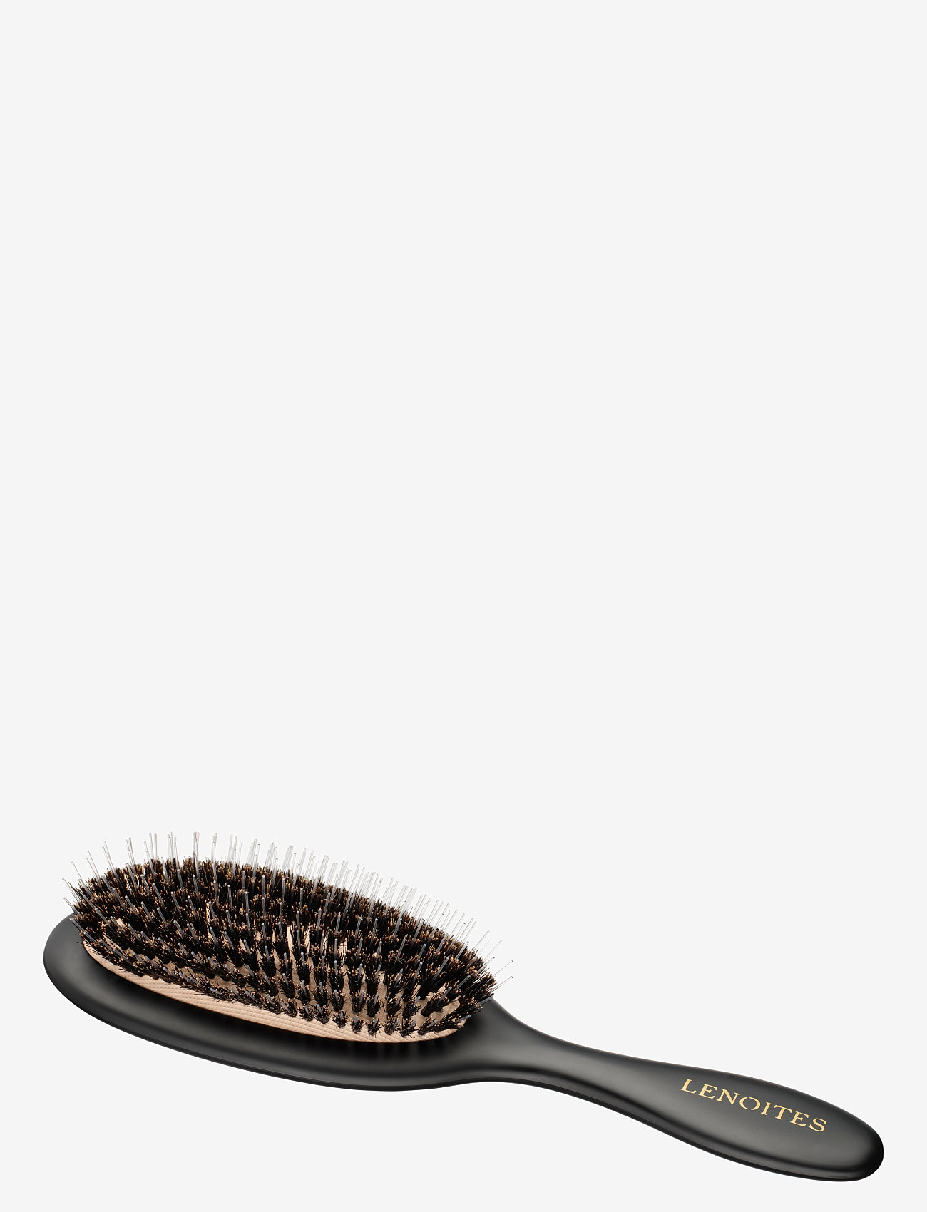 Lenoites - Wild Boar Hair Brush With Cleaning Tool - plakanas matu sukas - black - 2