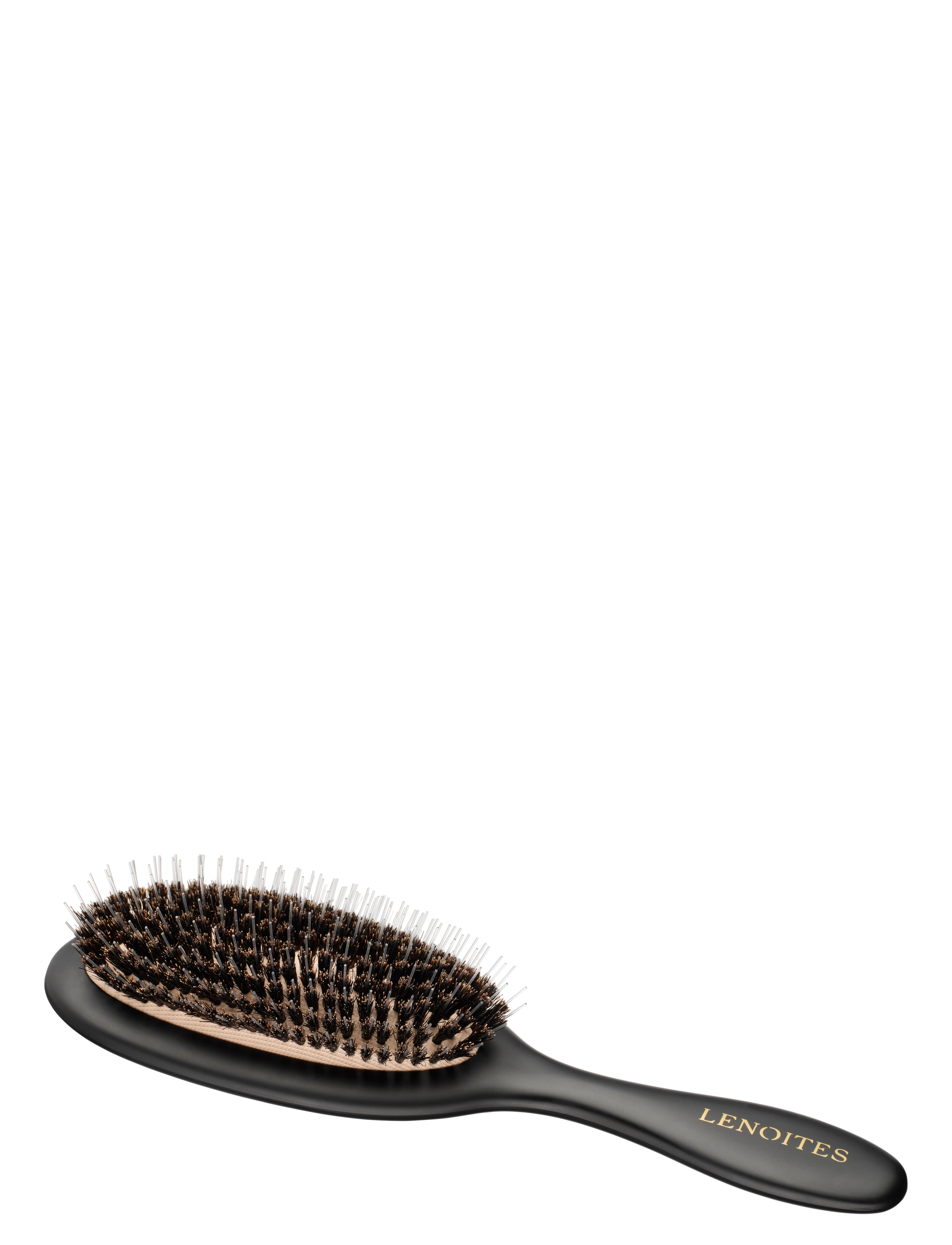 Lenoites - Wild Boar Hair Brush With Cleaning Tool - paddelbørster - black - 2