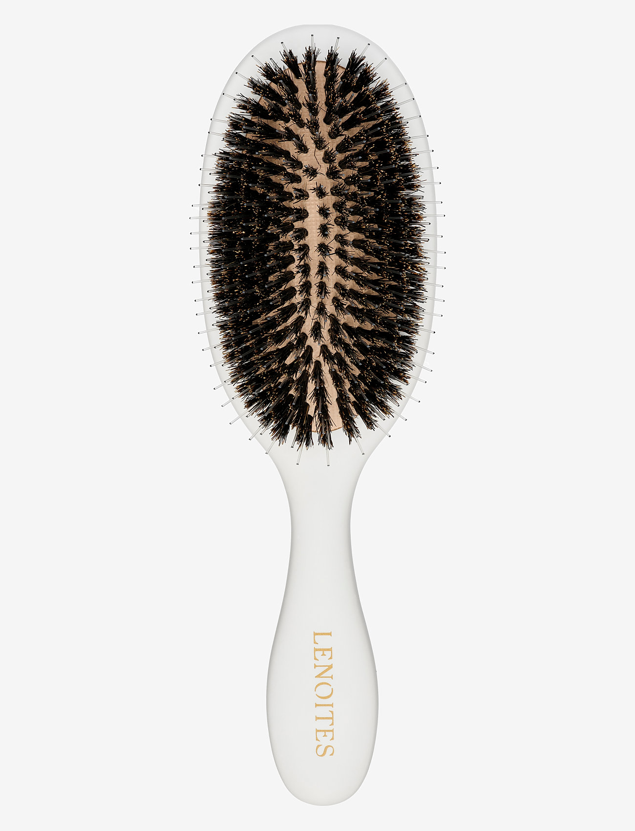 Lenoites - Hair Brush Wild Boar with pouch and cleaner tool White - white - 0