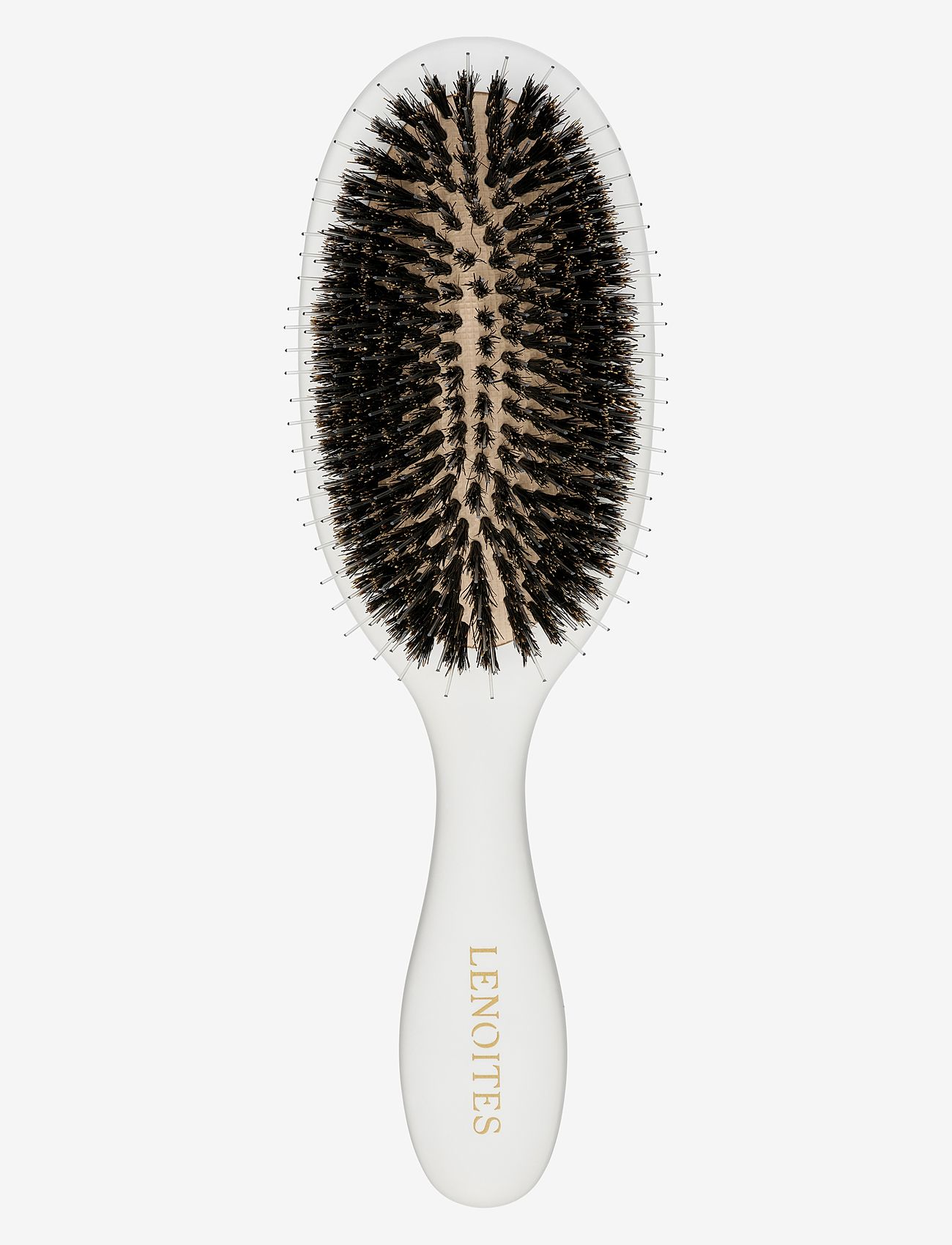 Lenoites - Hair Brush Wild Boar with pouch and cleaner tool White - white - 3