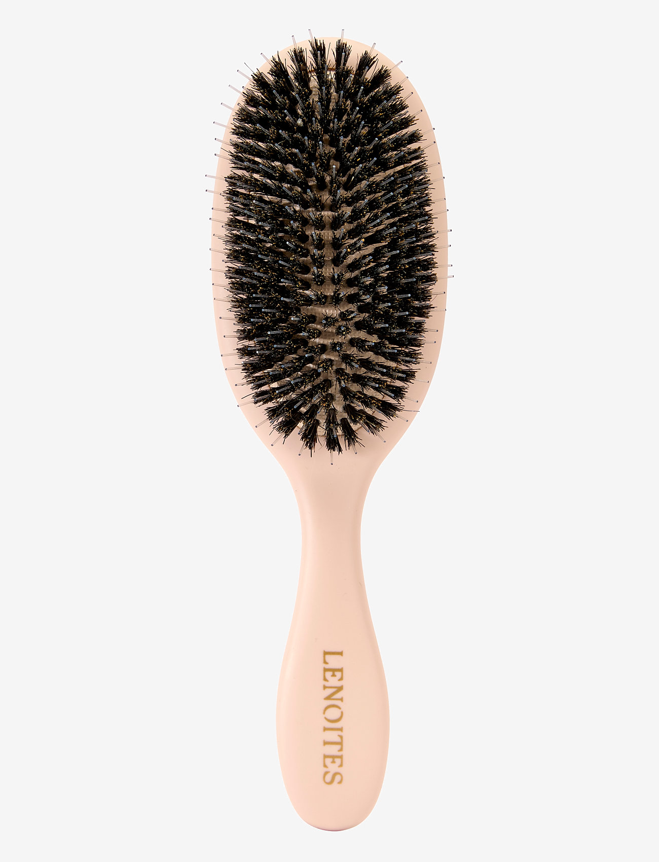 Lenoites - Wild Boar Hair Brush With Cleaning Tool - paddelborste - blush - 1