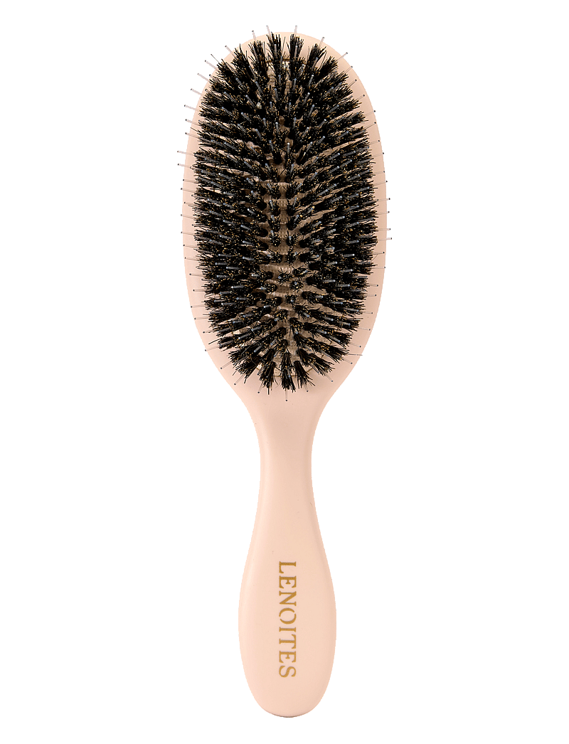 Lenoites - Wild Boar Hair Brush With Cleaning Tool - paddle harjad - blush - 1