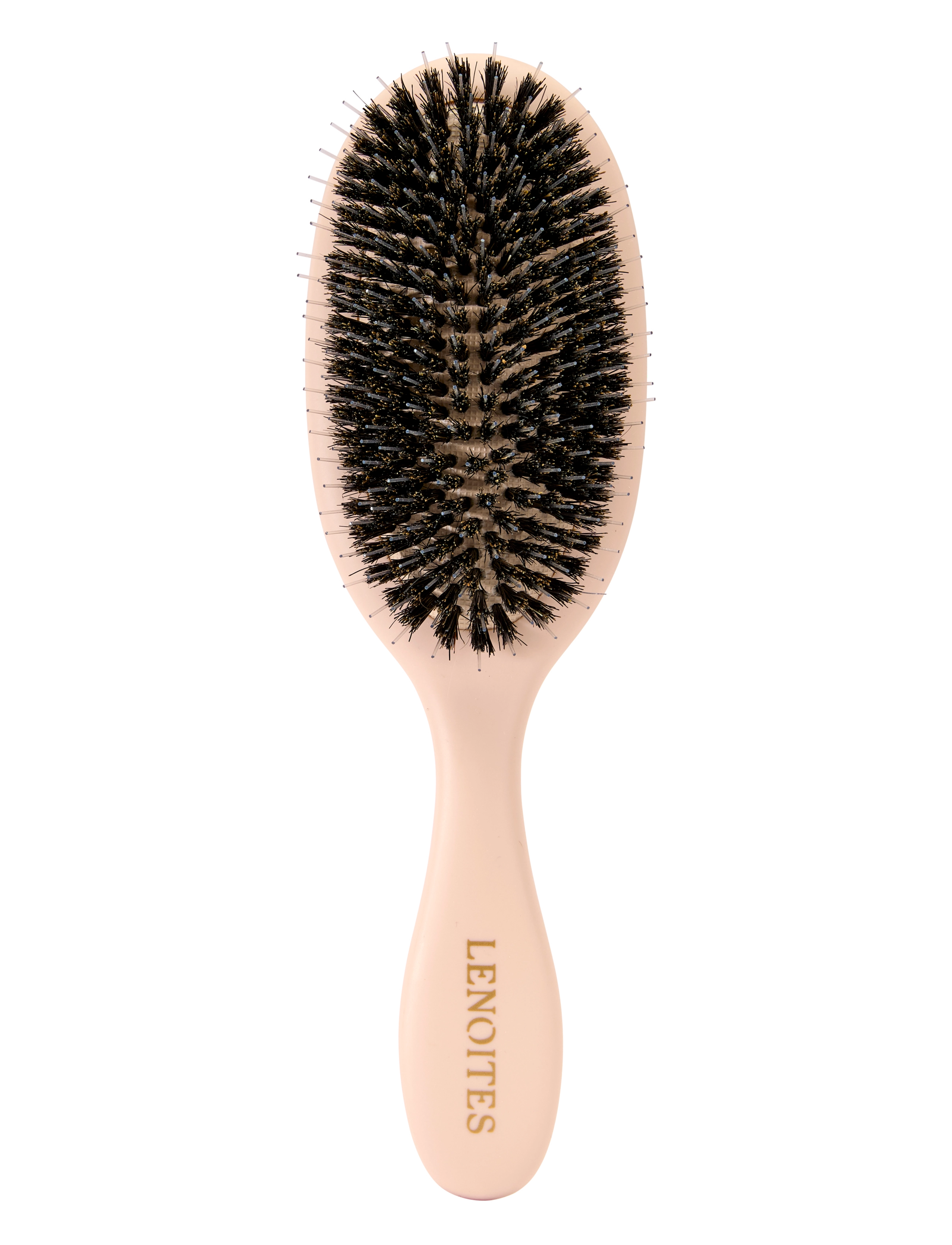 Lenoites Wild Boar Hair Brush With Cleaning Tool - Pakkumised - BLUSH / pink/rose